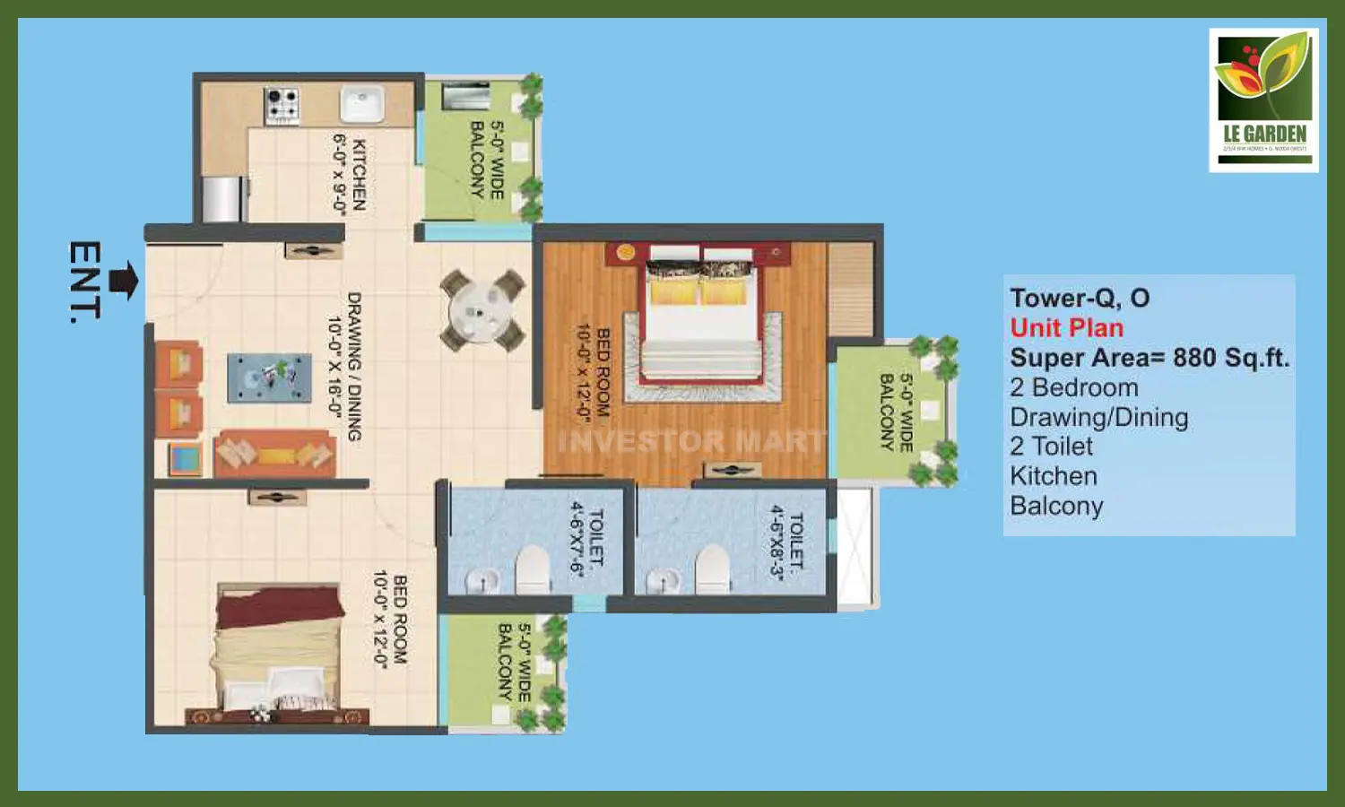 880 Sqft