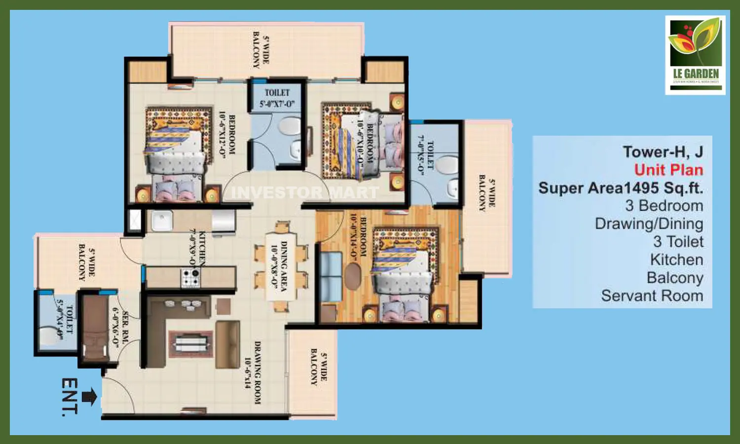 1495 Sqft