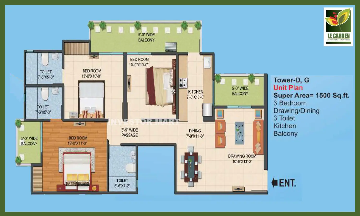1500 Sqft