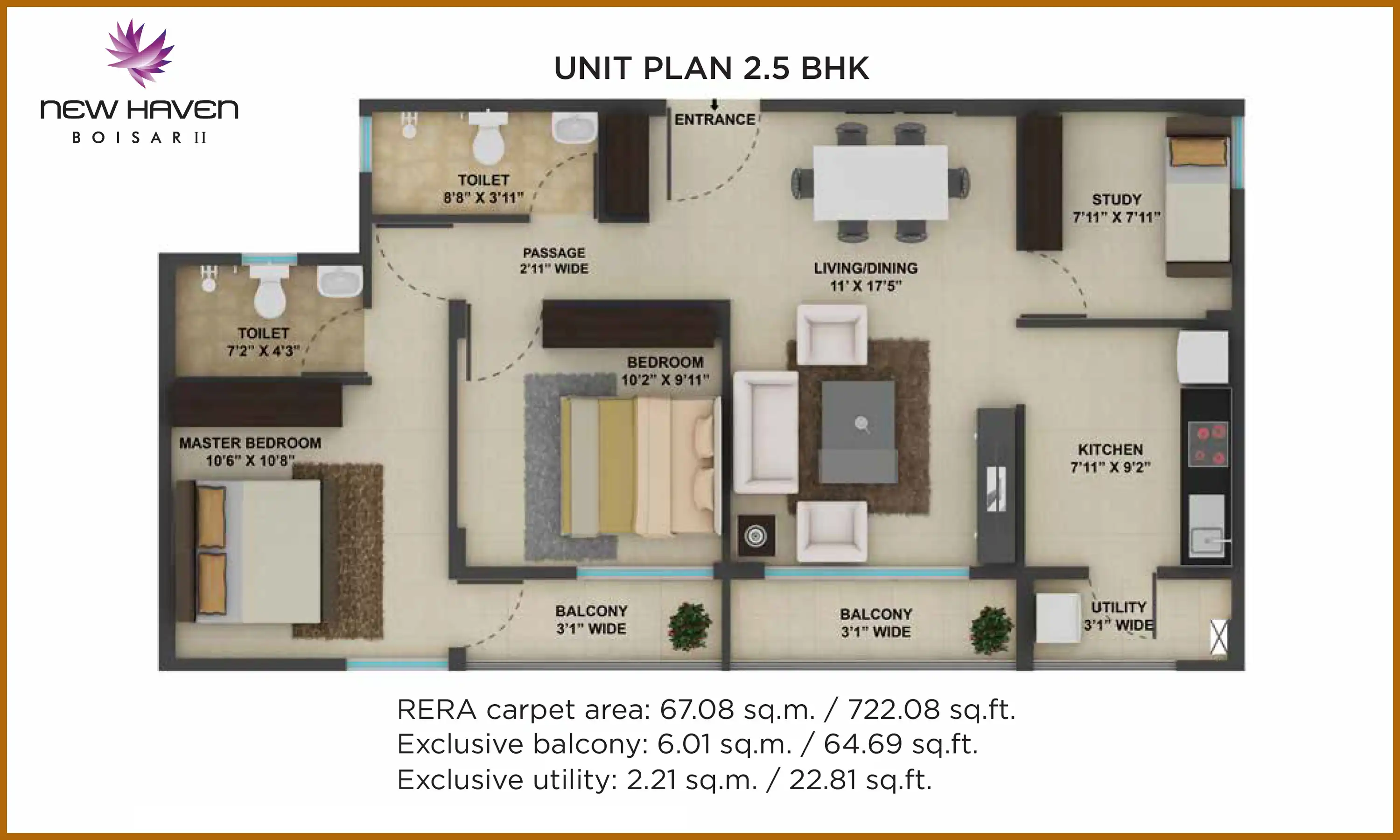 722 Sqft