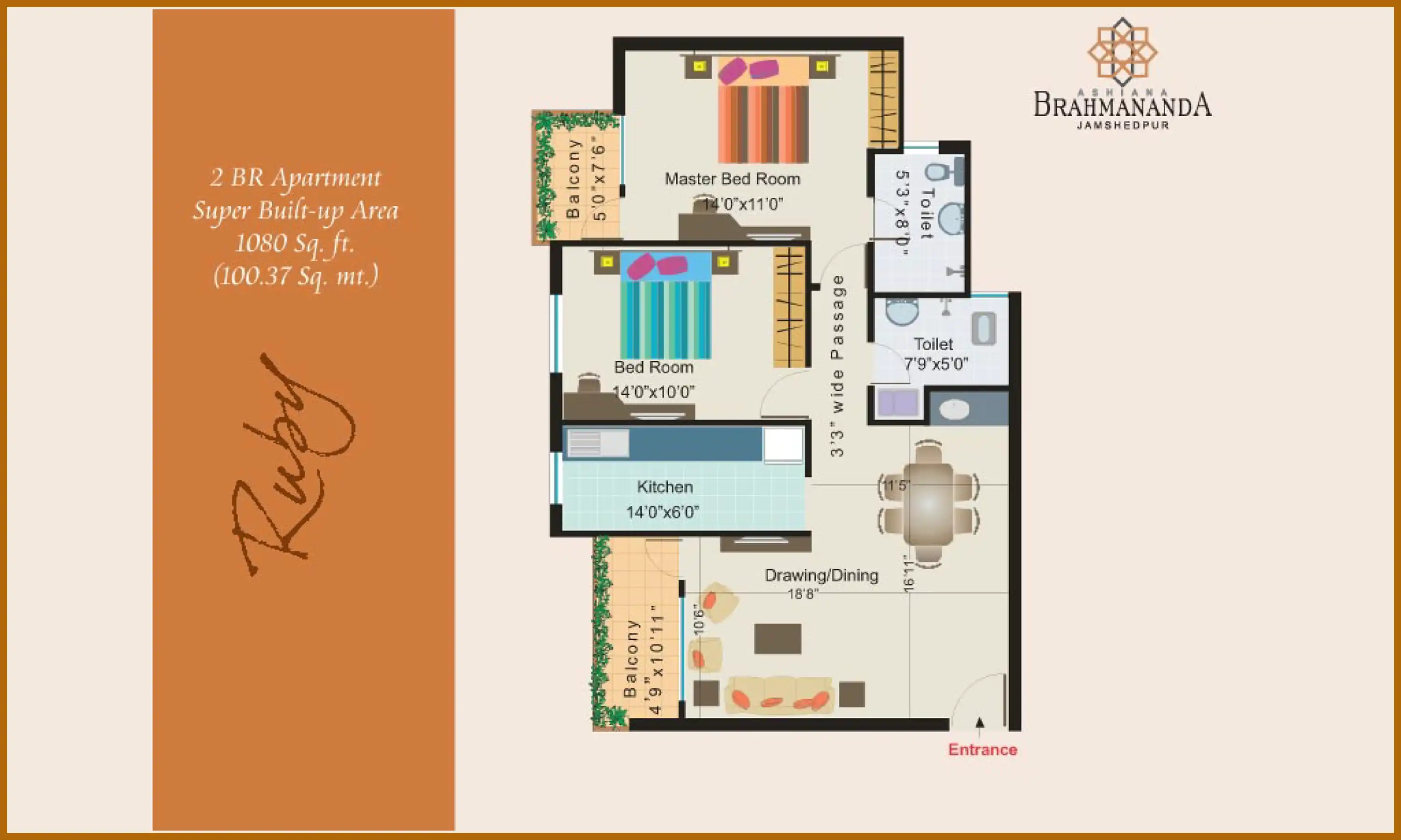 1080 Sqft