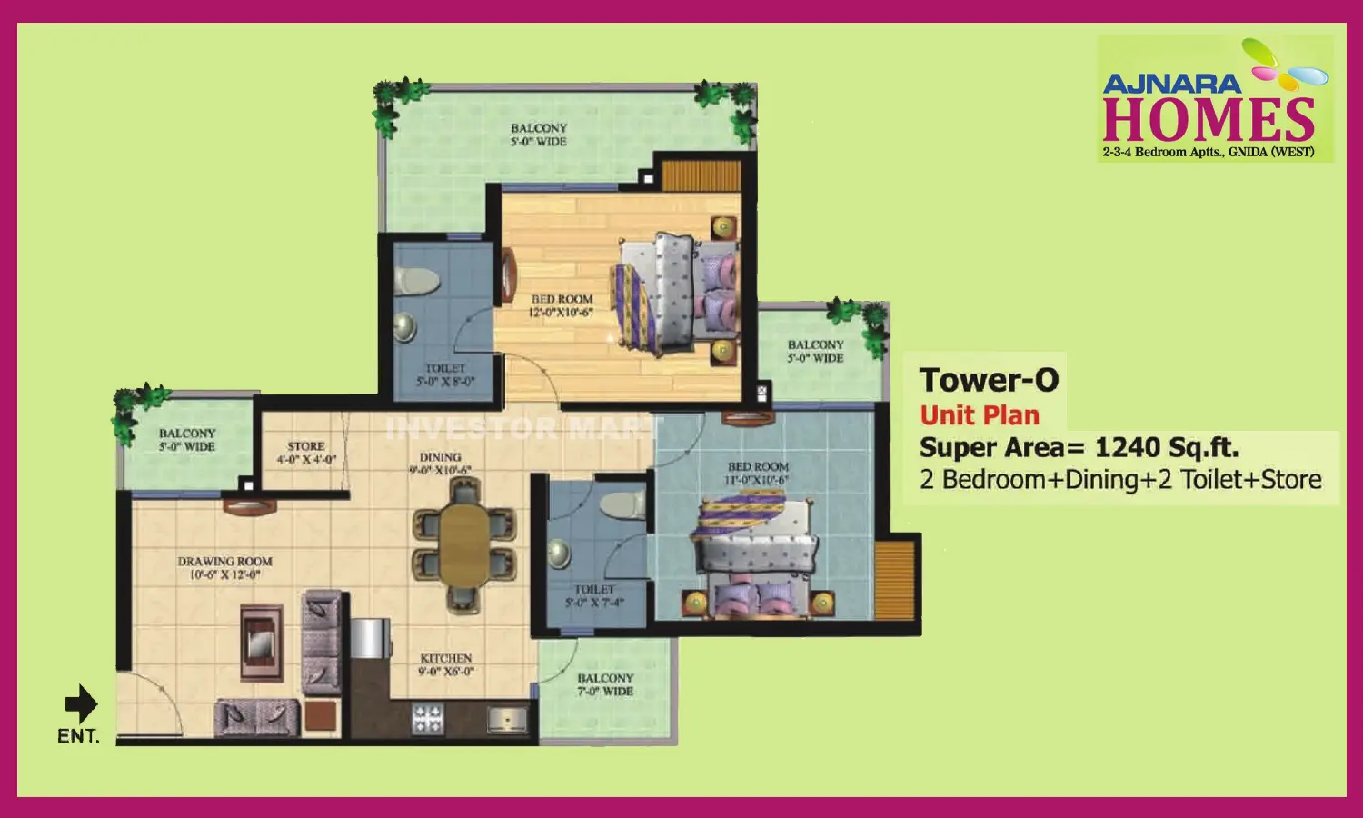 1240 Sqft