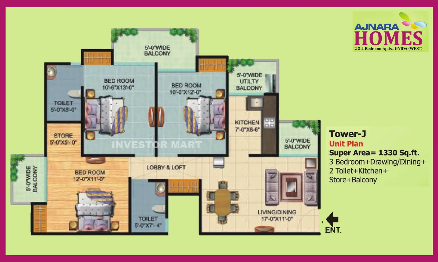 1330 Sqft