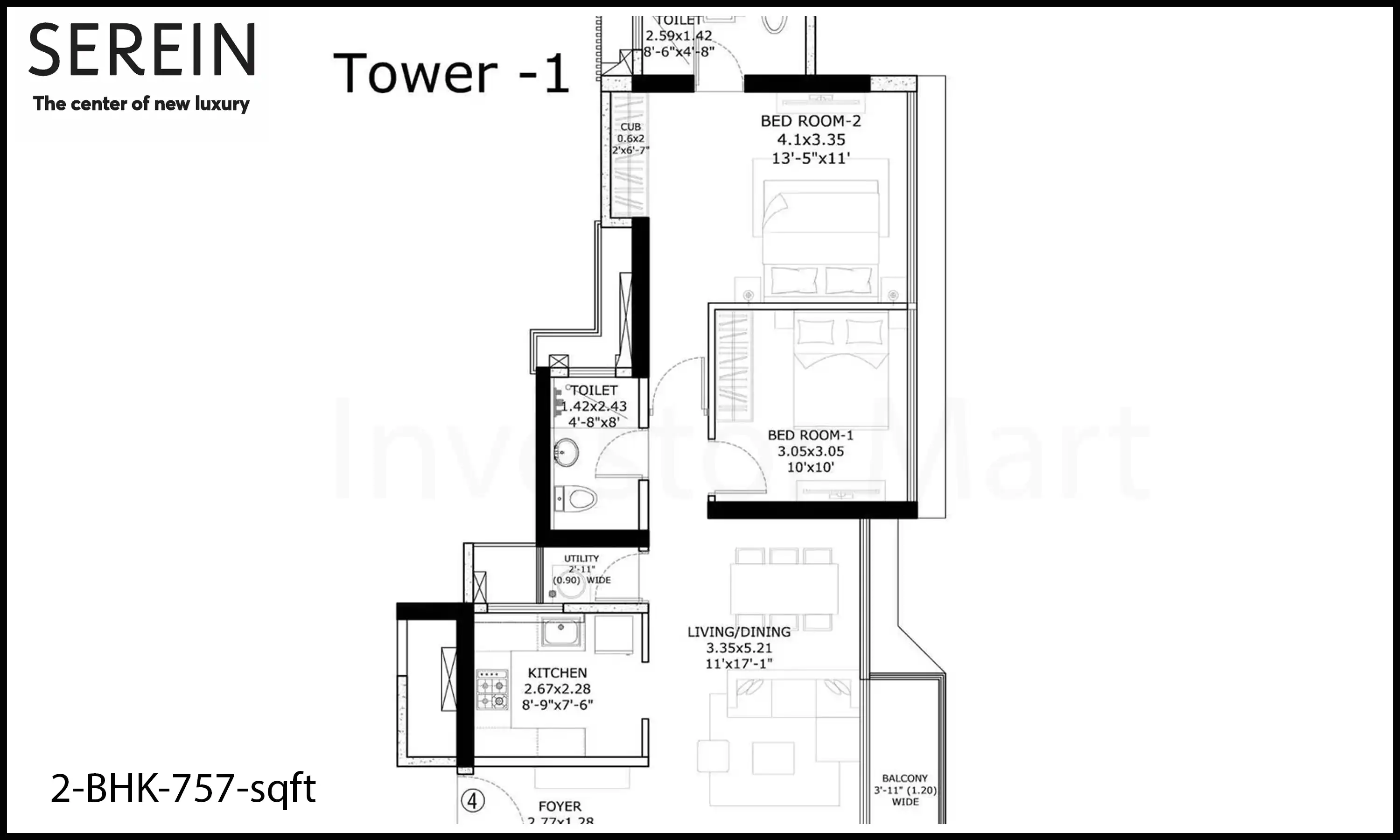 757 Sqft