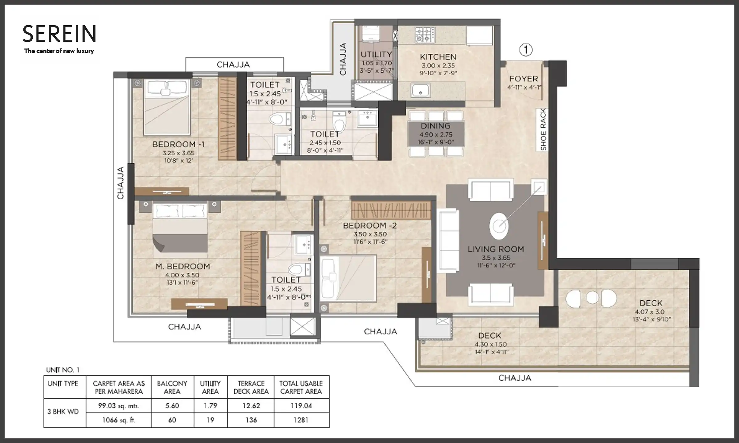 1281 Sqft