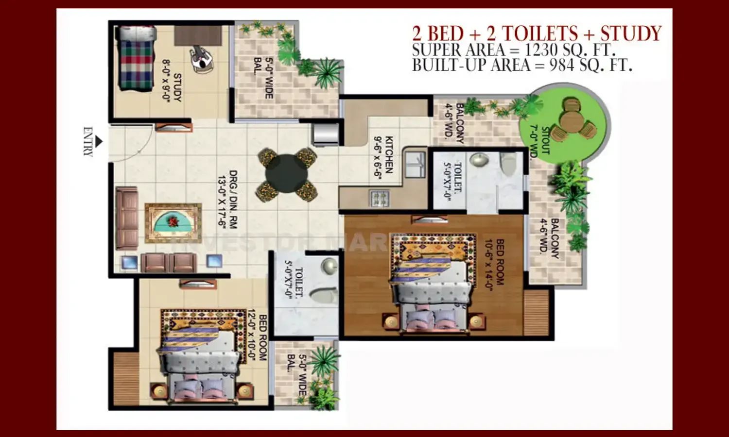 1230 Sqft