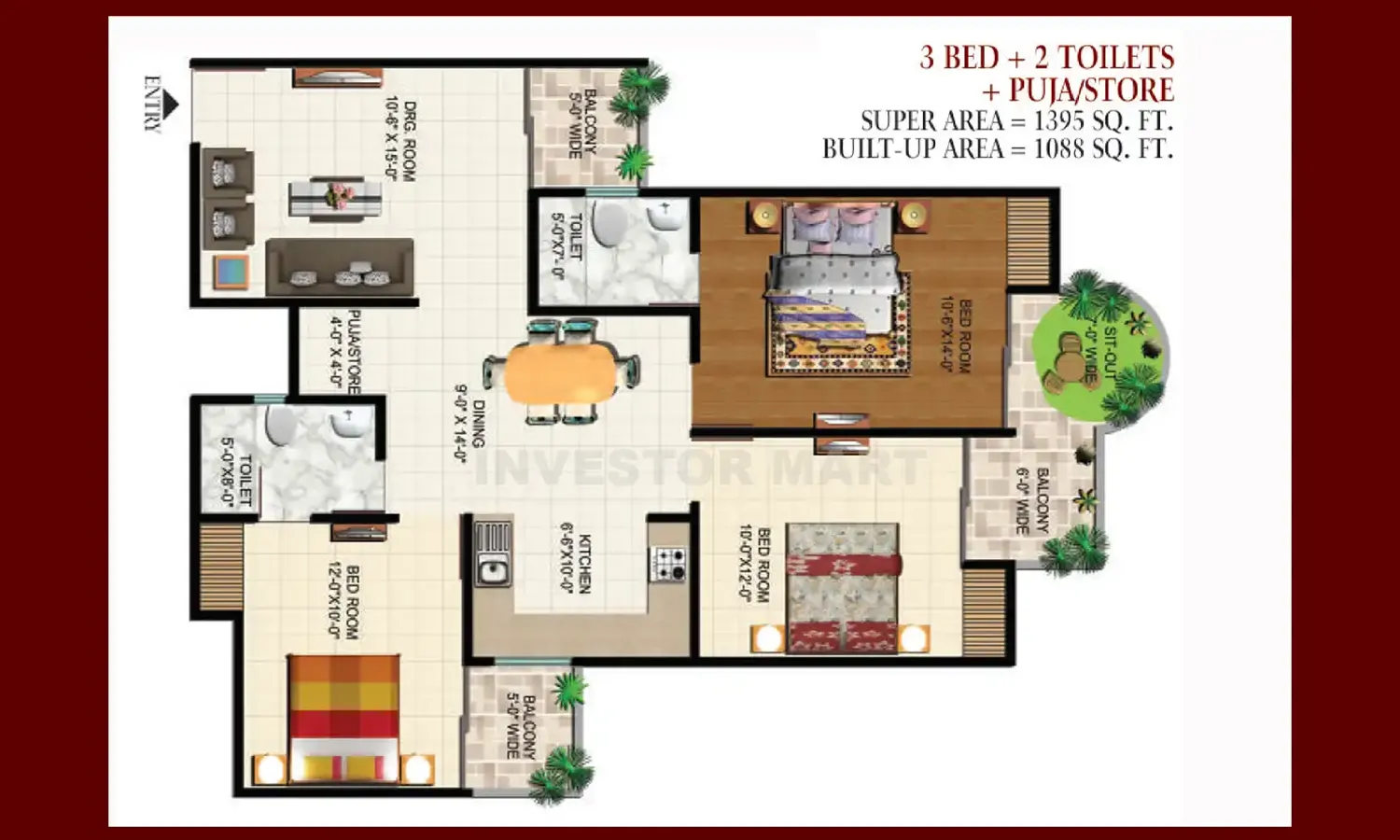 1395 Sqft