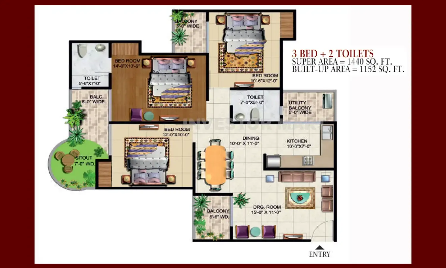 1440 Sqft
