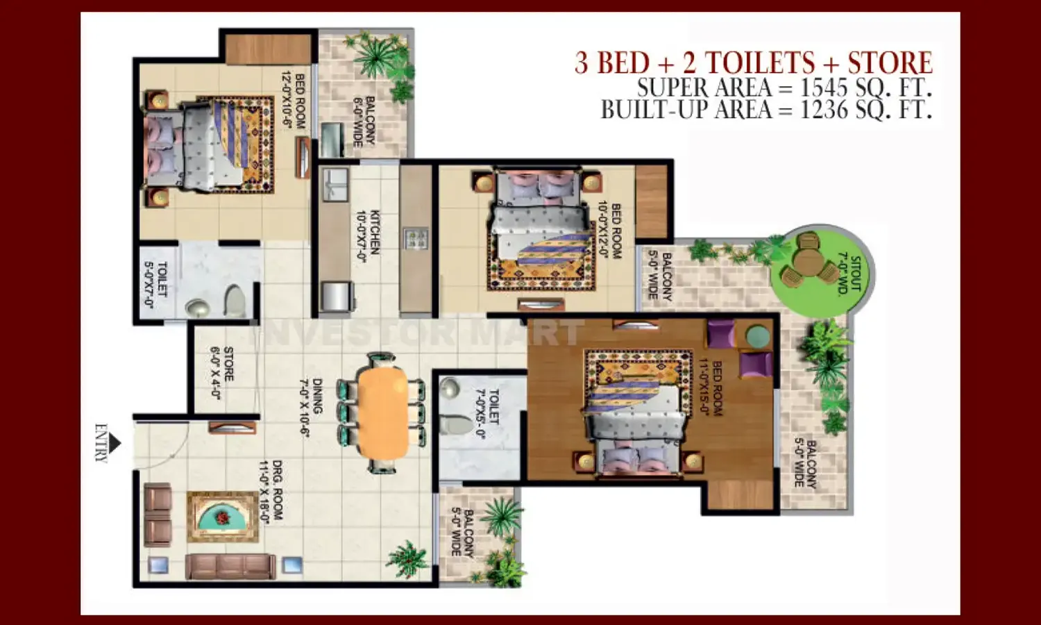 1545 Sqft