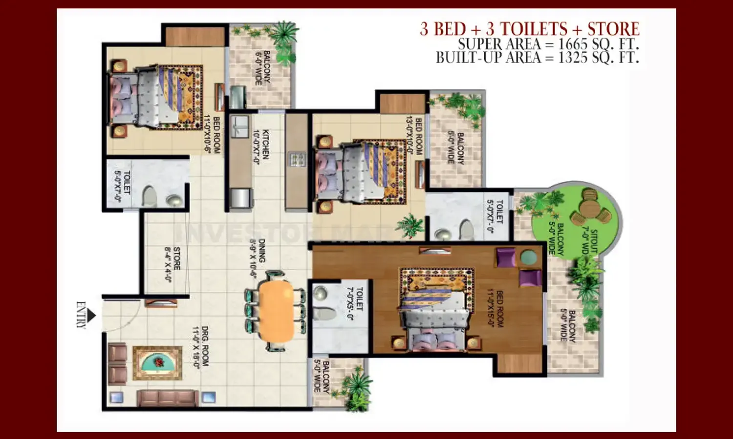 1665 Sqft