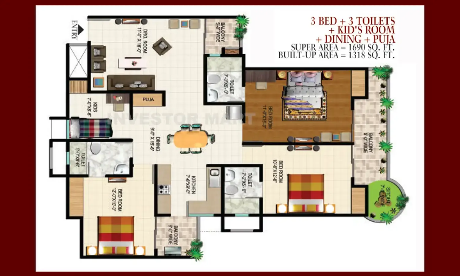1690 Sqft