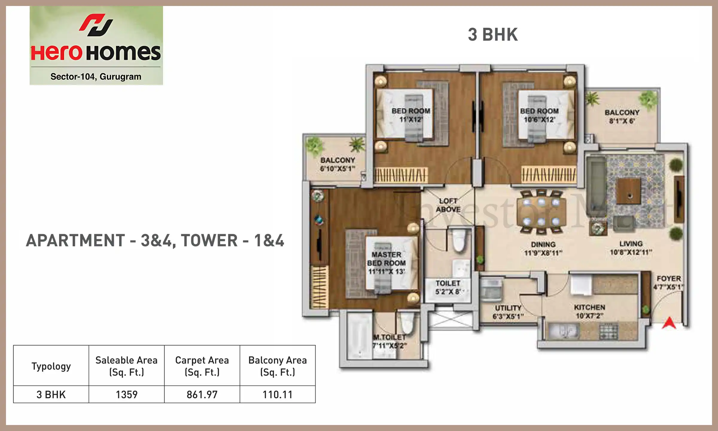 1359 Sqft
