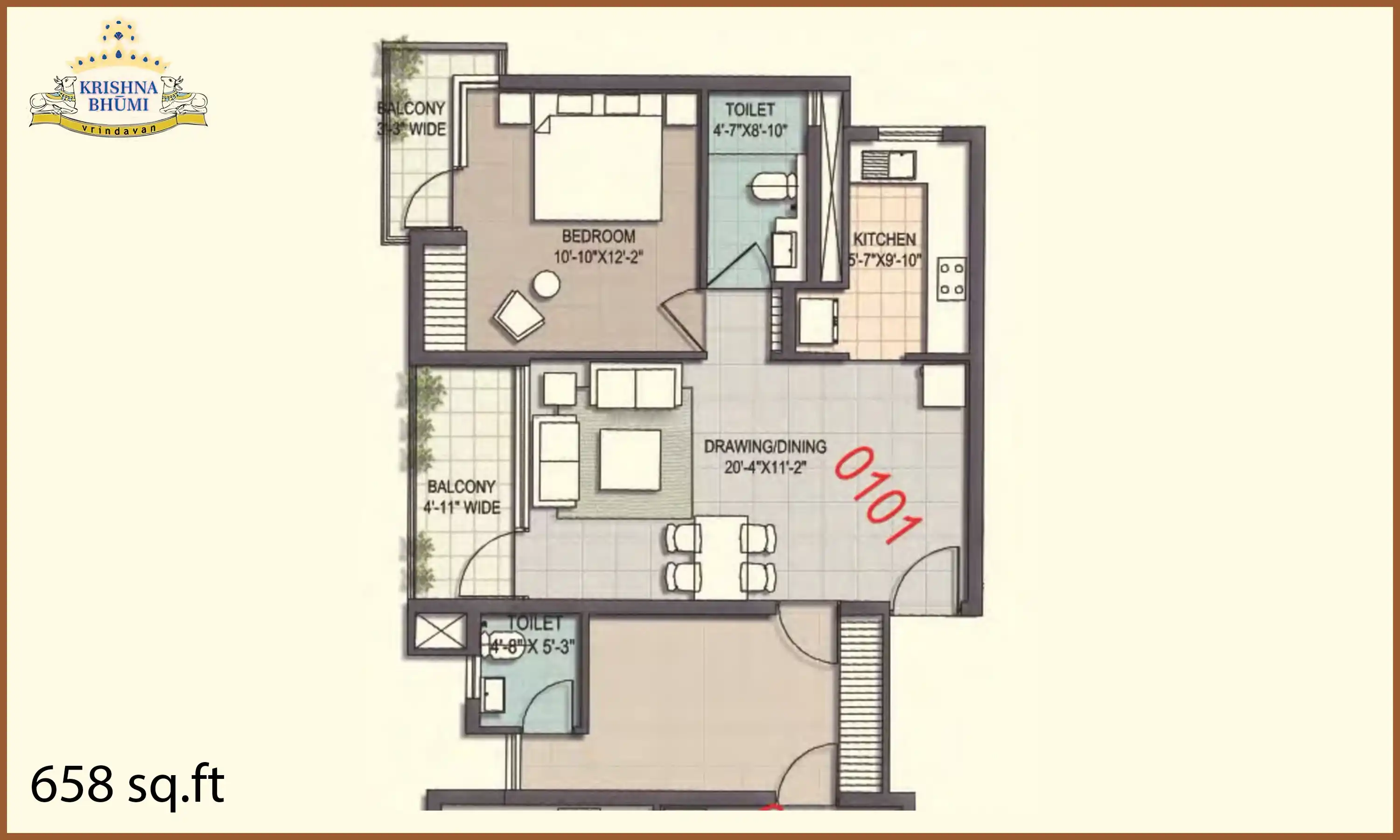 658 Sqft