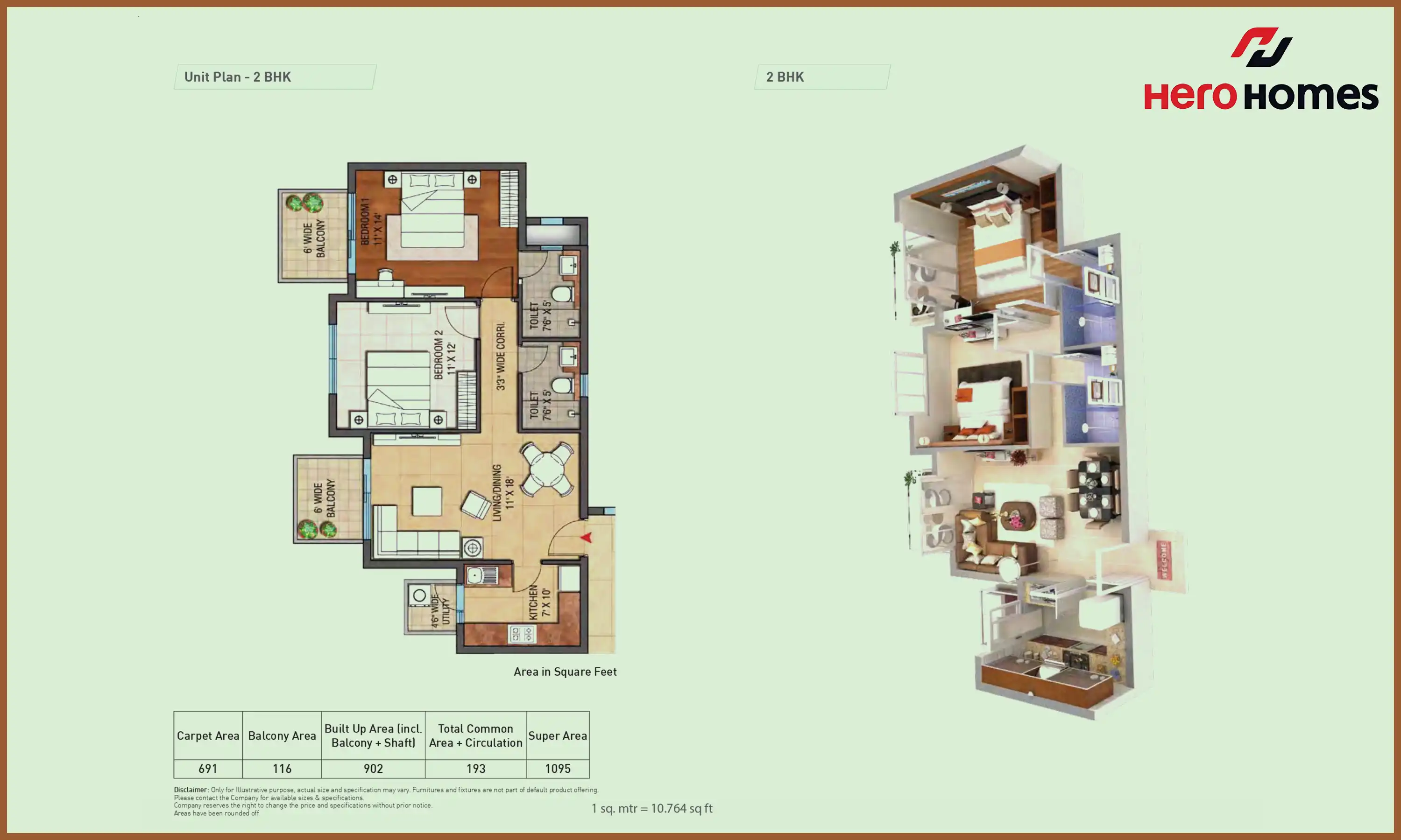 1095 Sqft