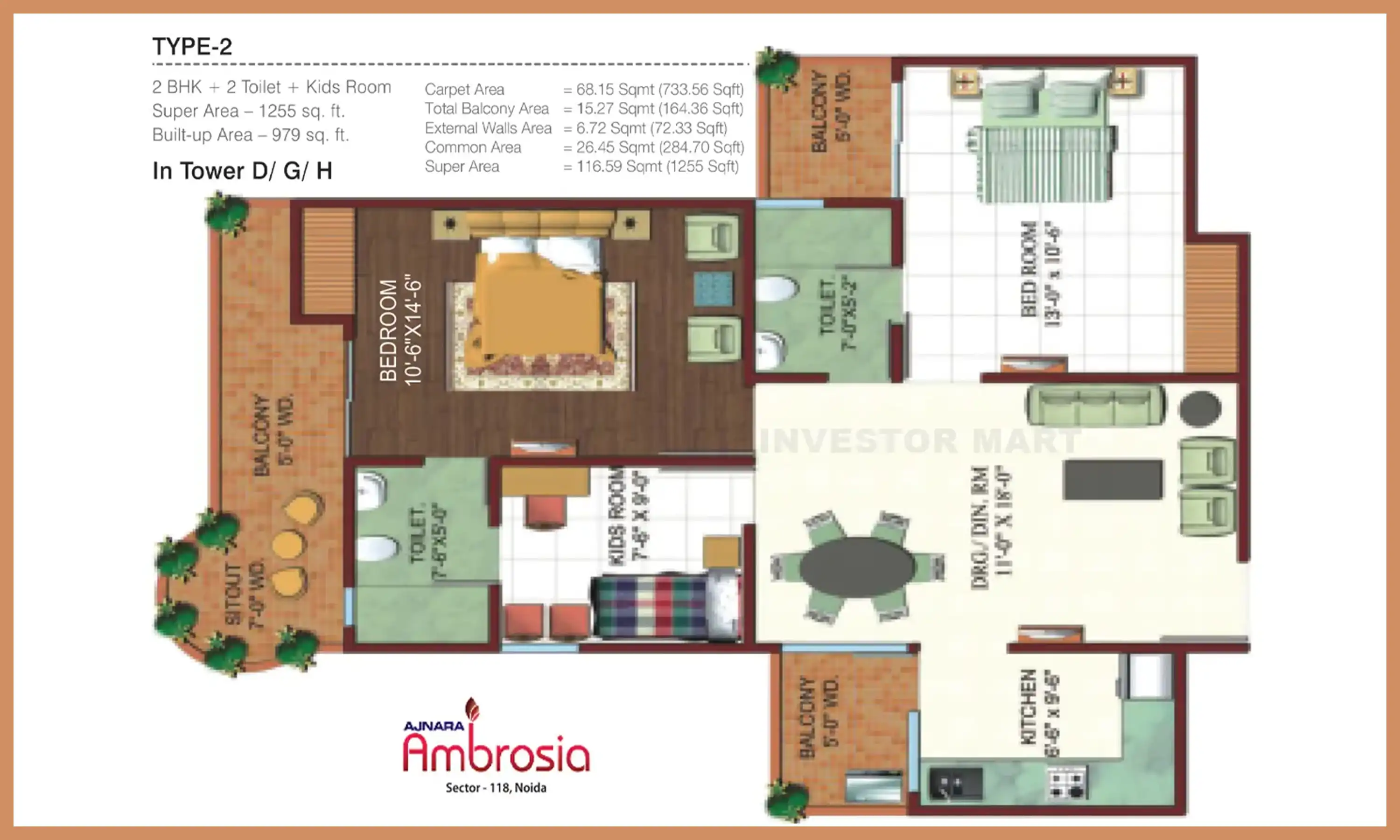 1255 Sqft