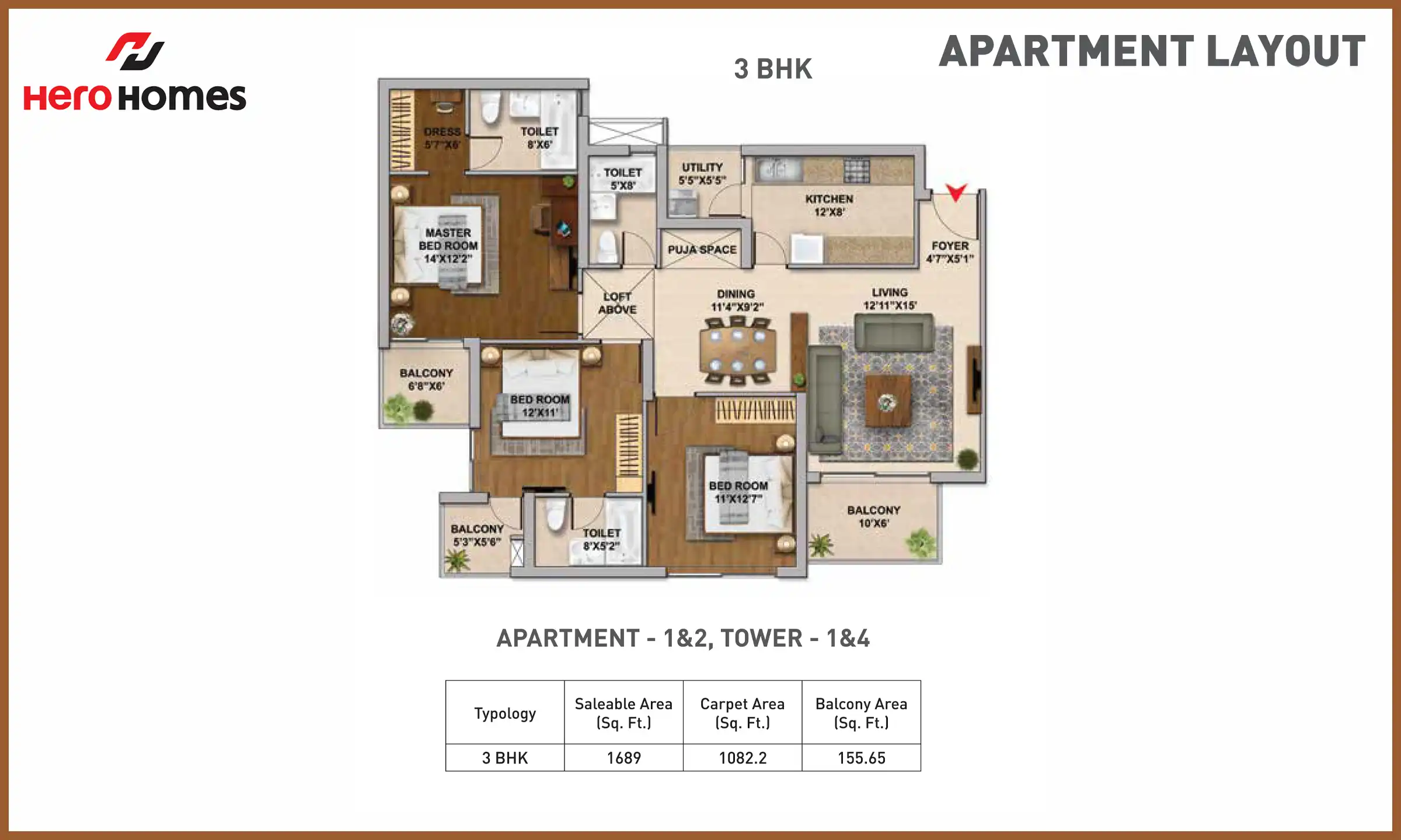 1689 Sqft