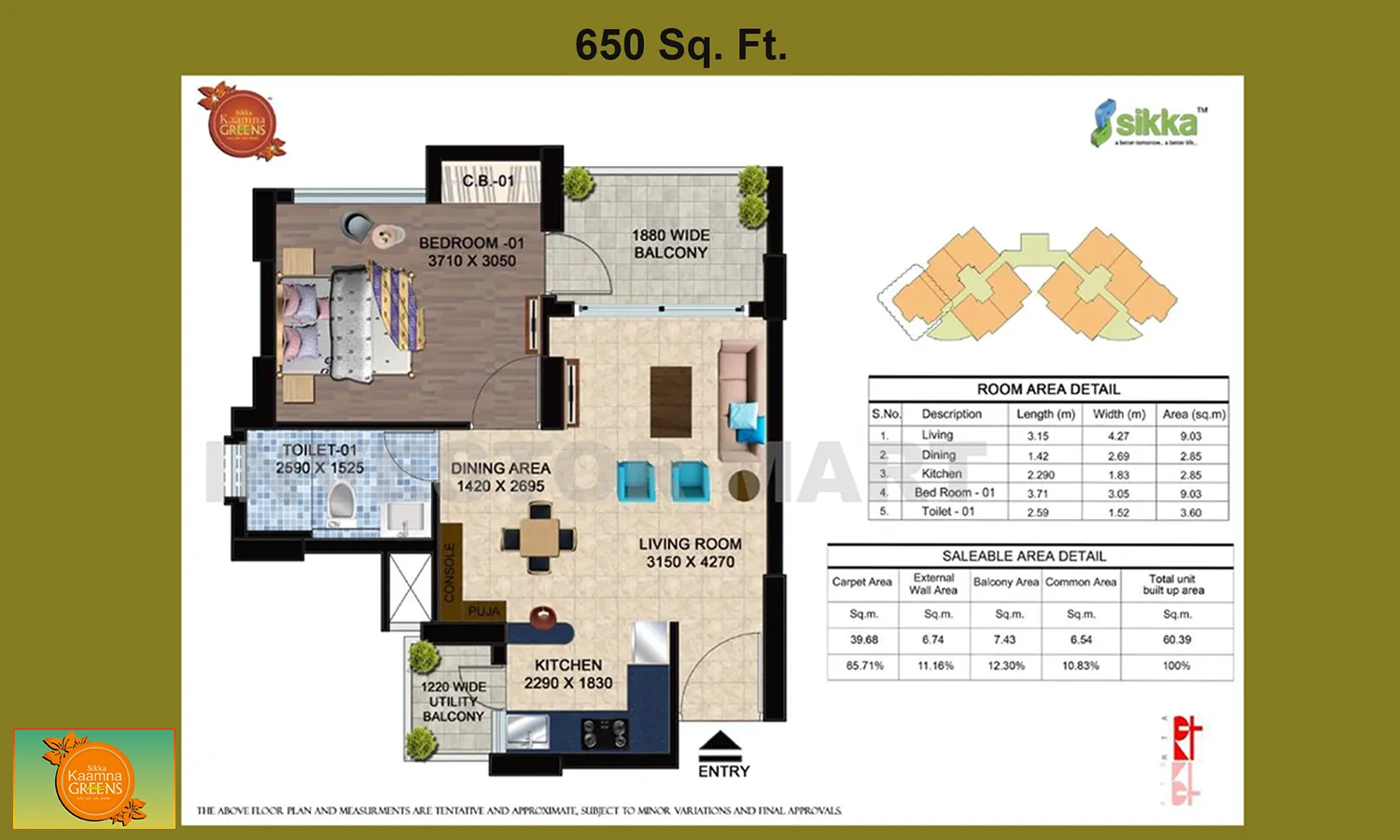 650 Sqft