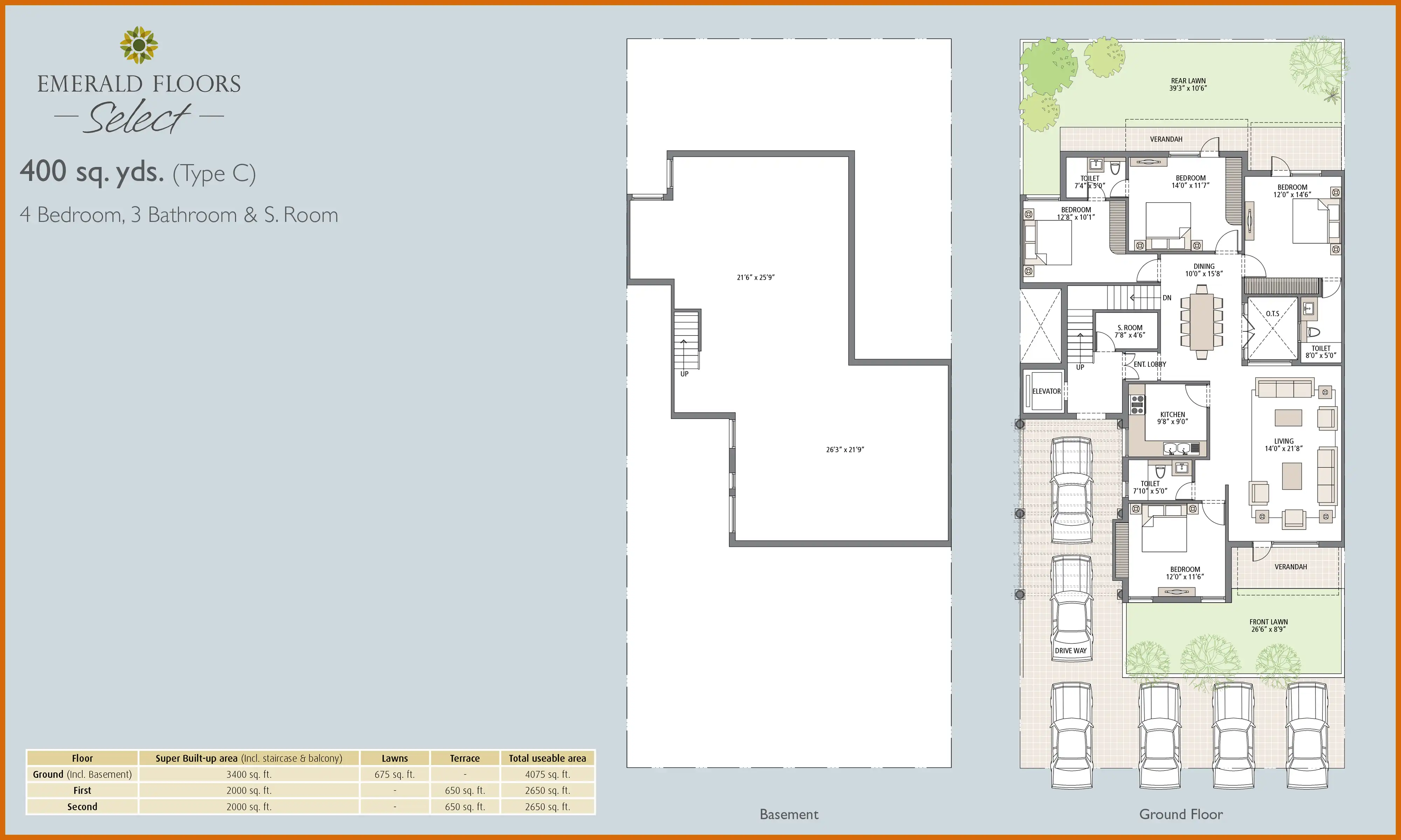 3400 Sqft