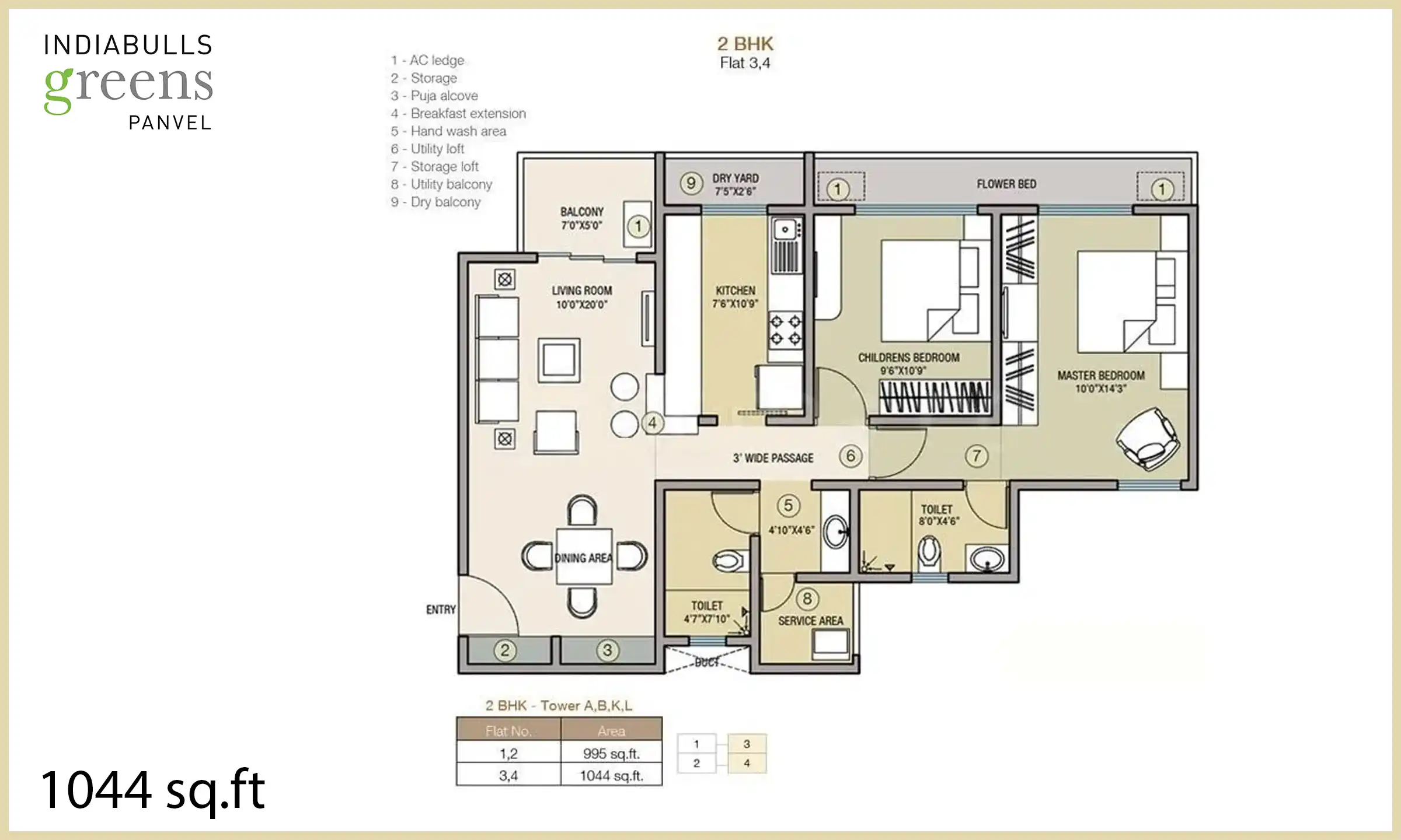 1044 Sqft