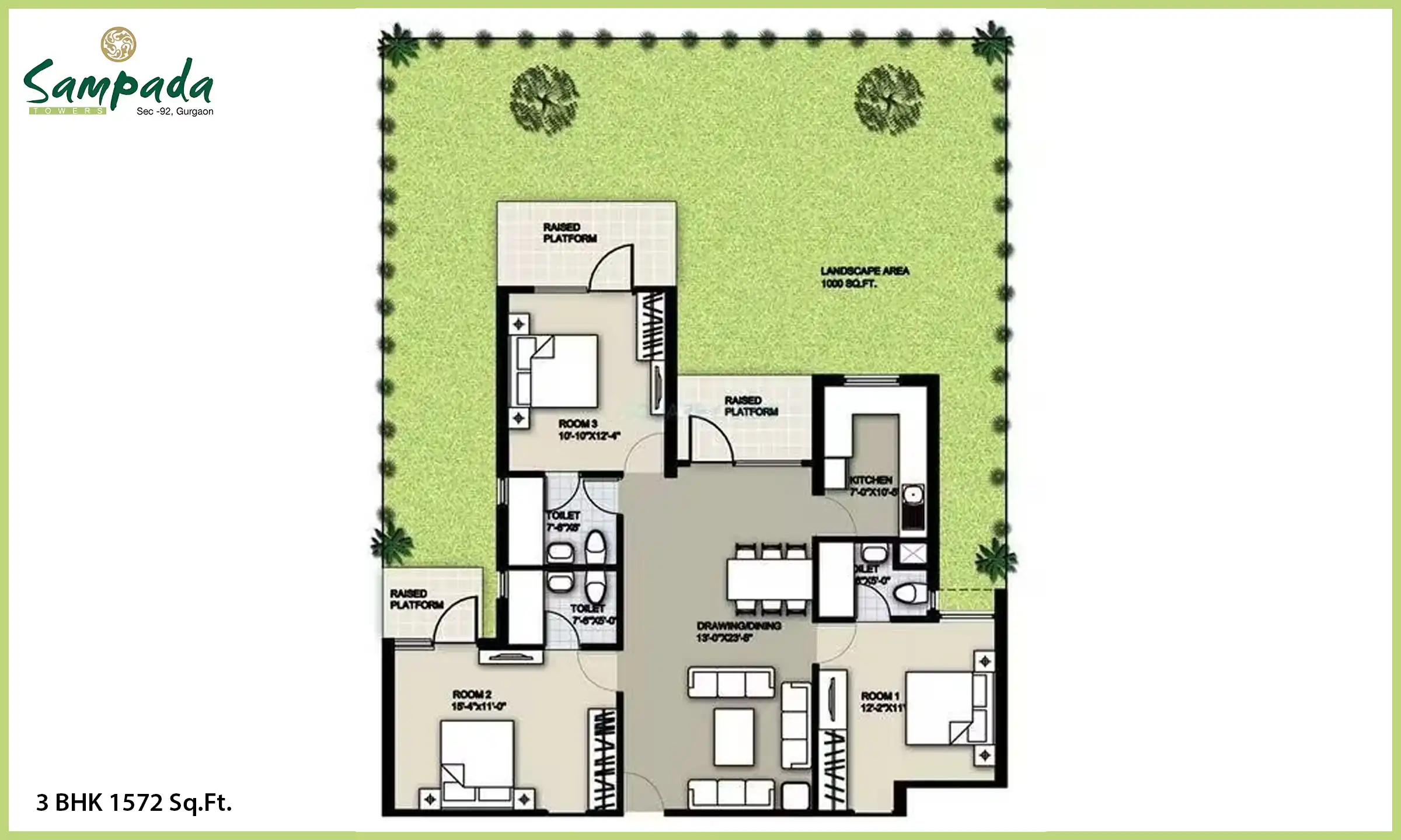 1572 Sqft