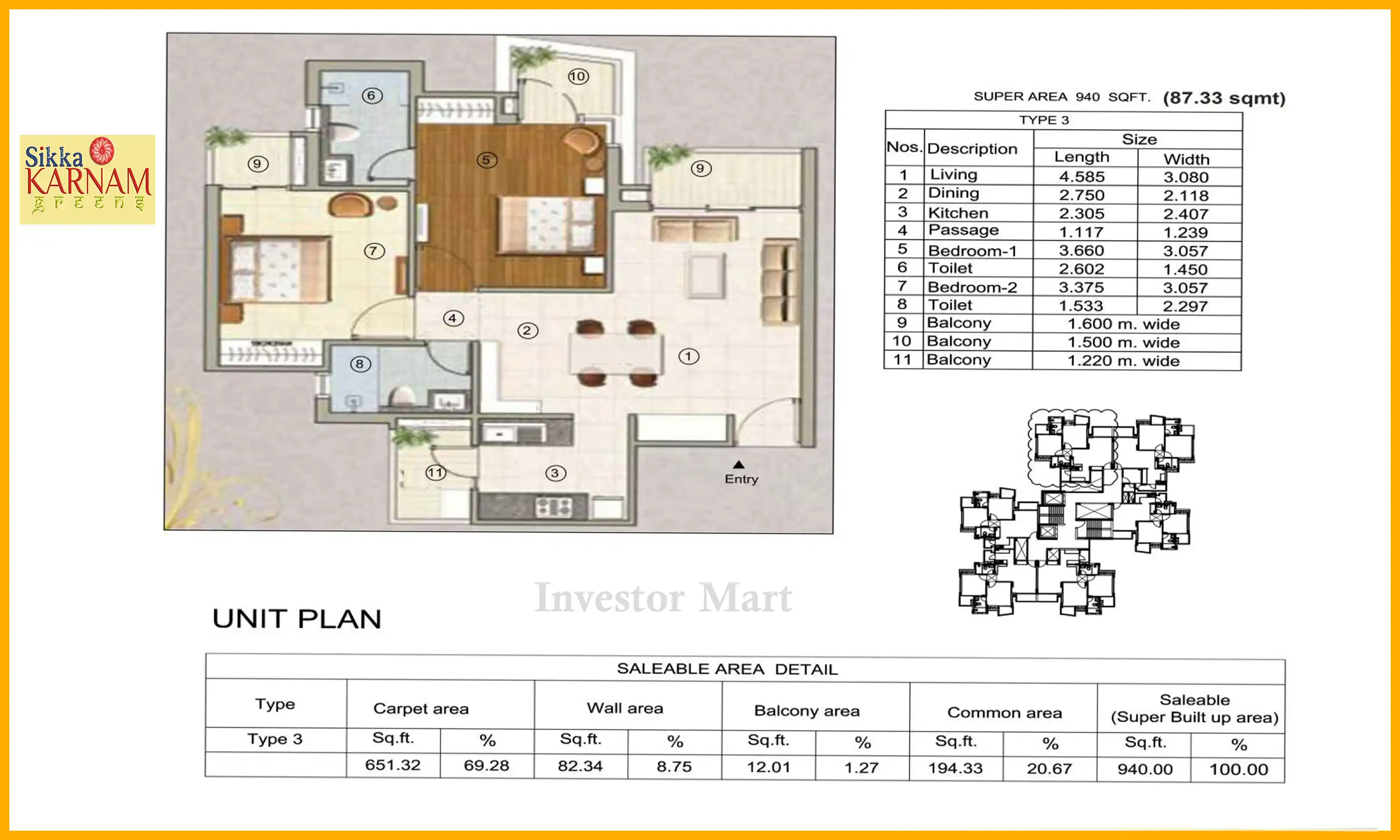 940 Sqft