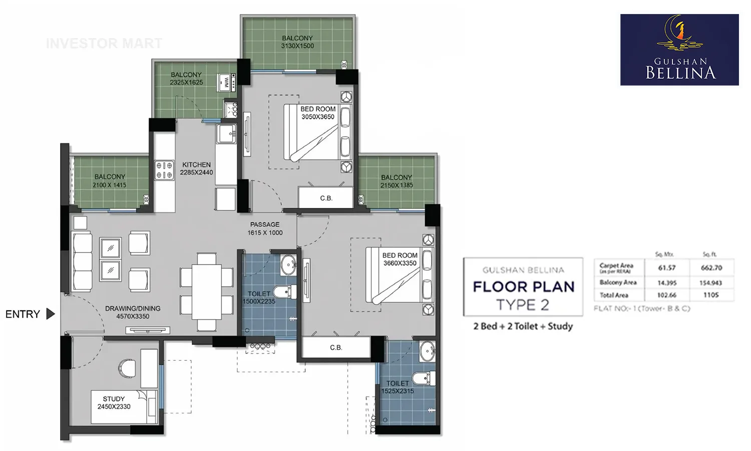 1105 Sqft