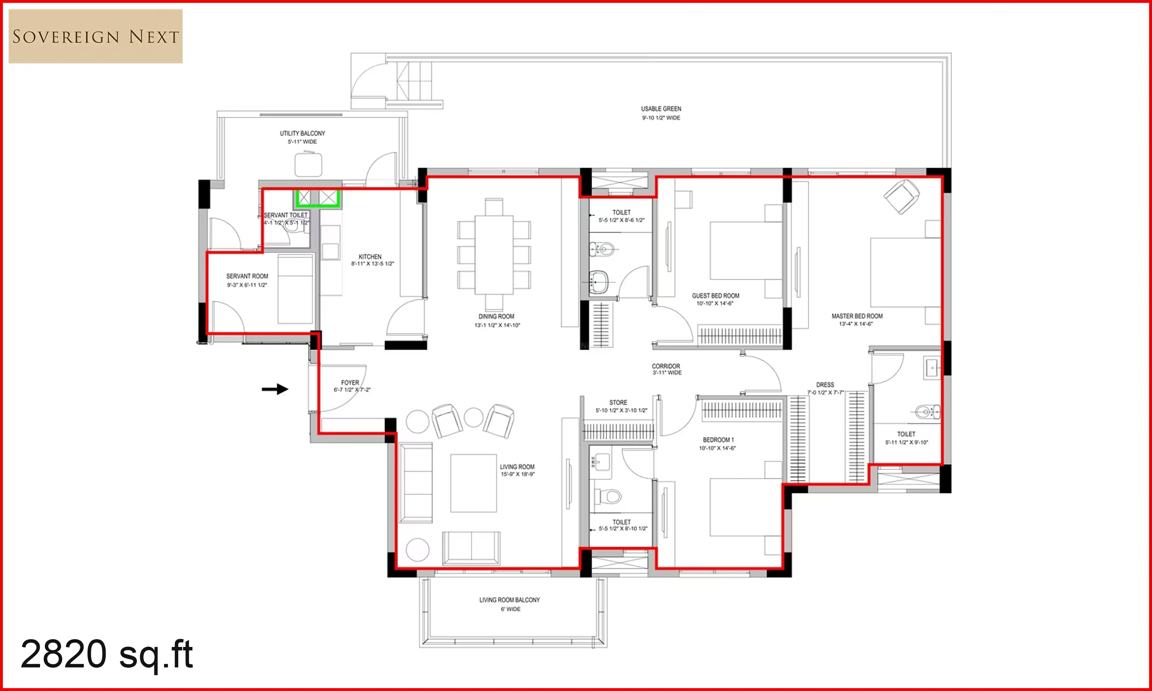 2820 Sqft
