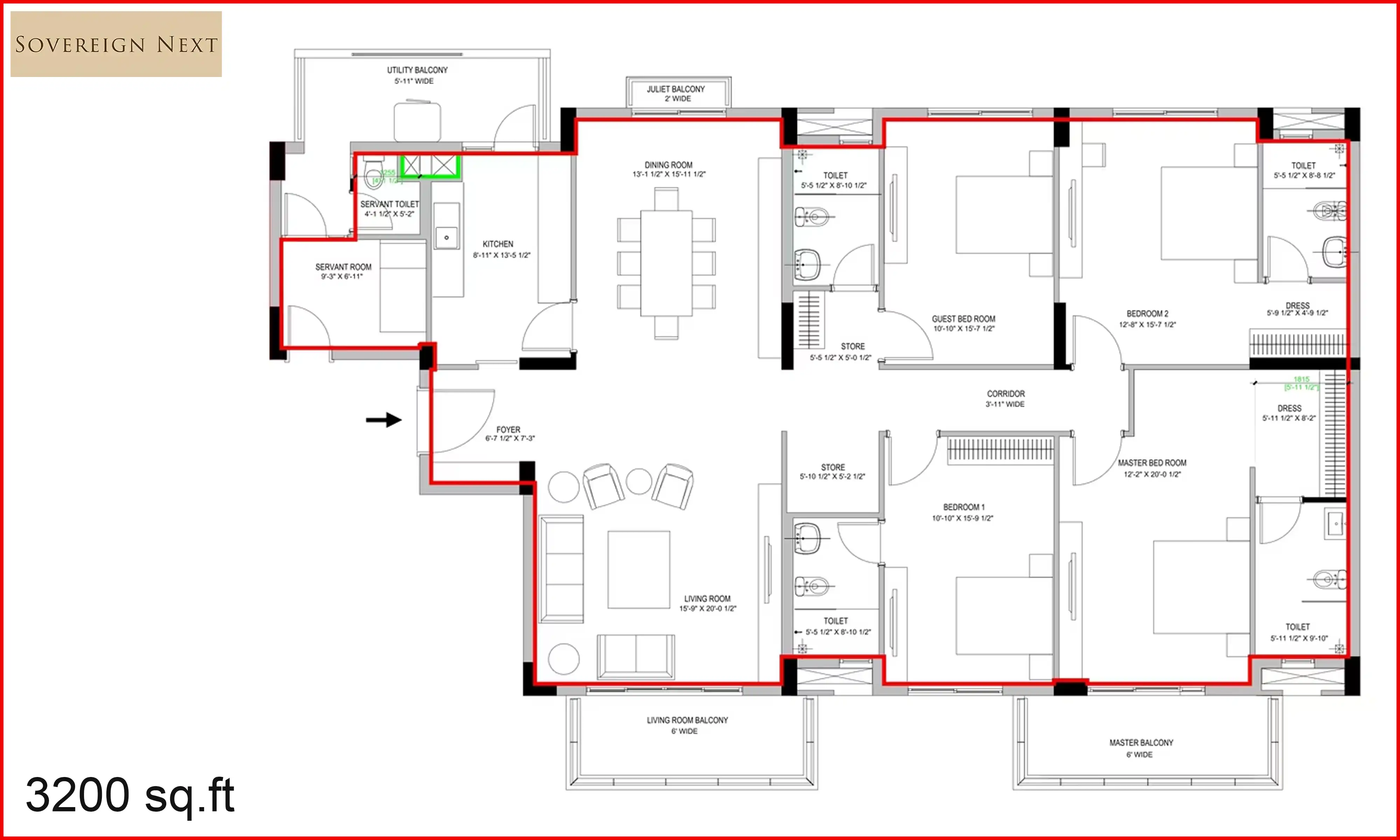 3200 Sqft