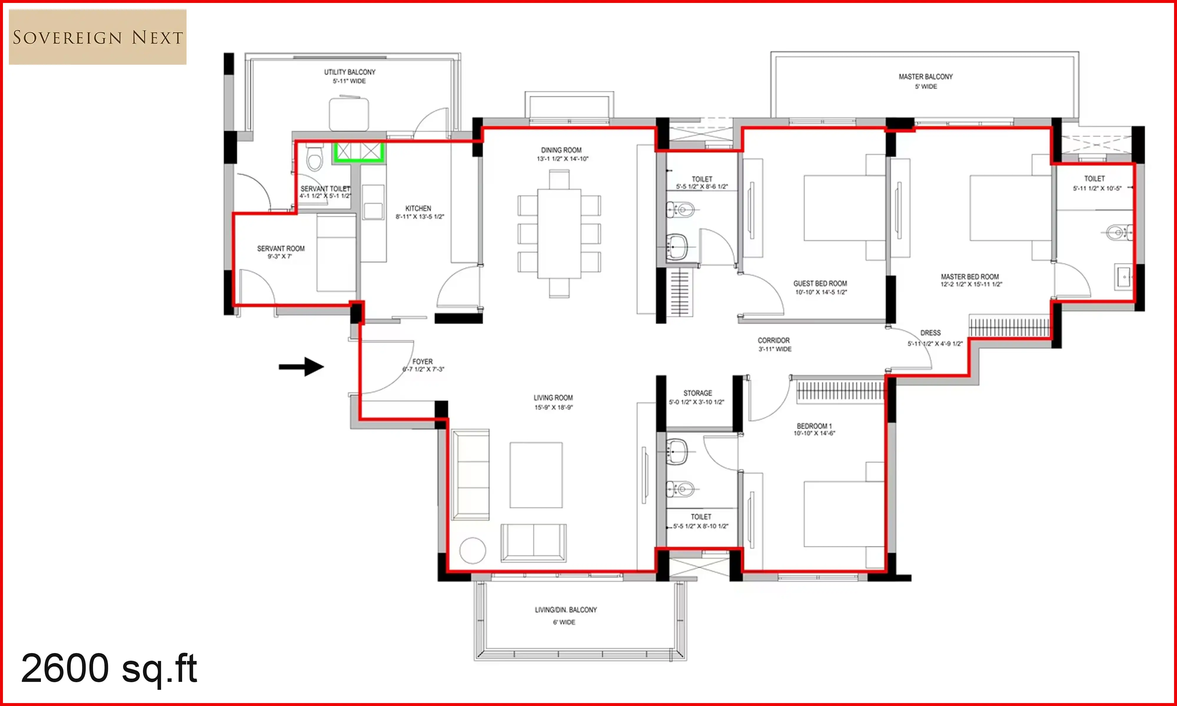 2600 Sqft