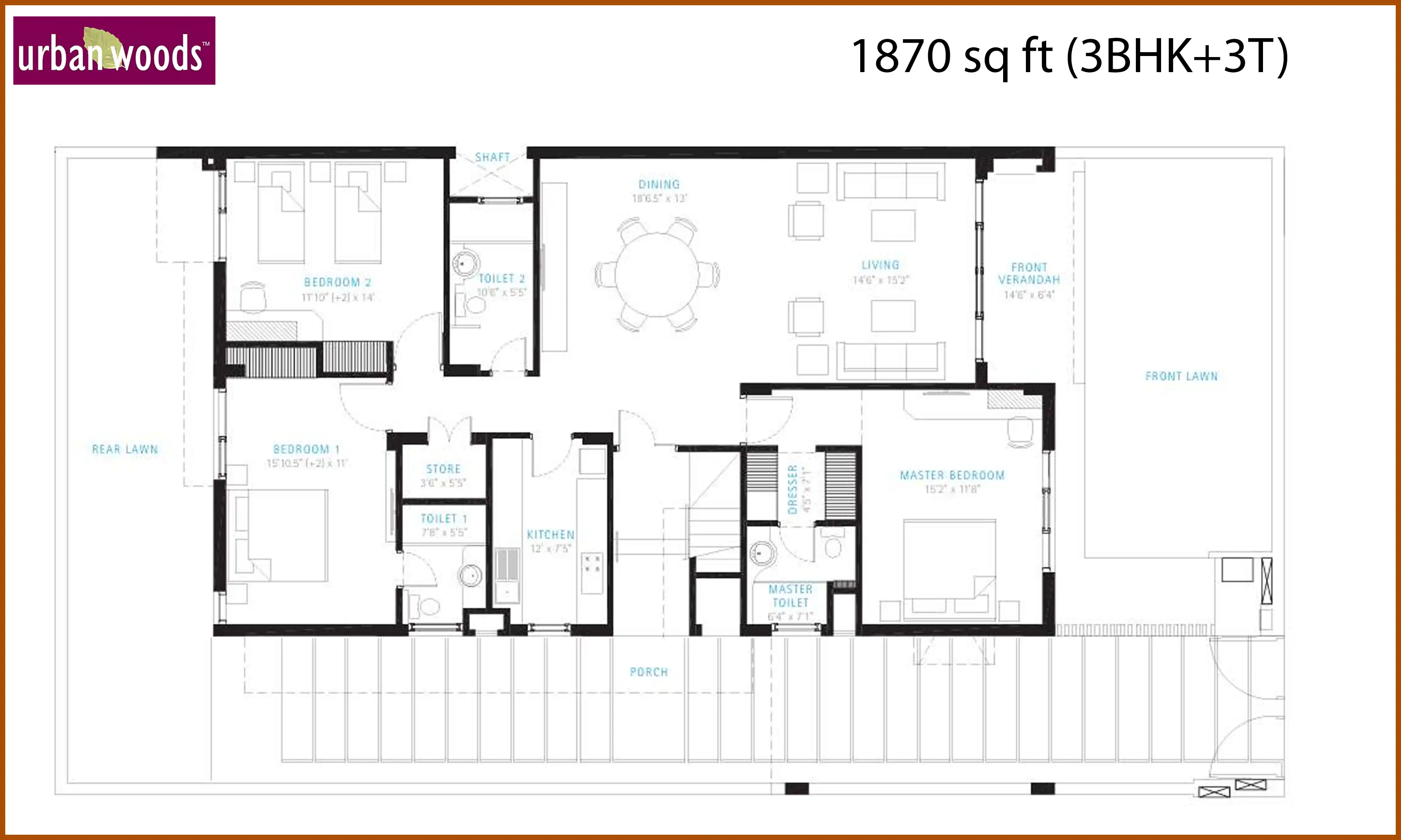 1870 Sqft
