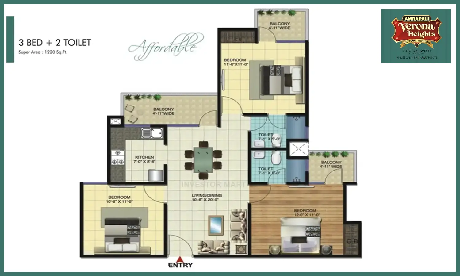 1220 Sqft