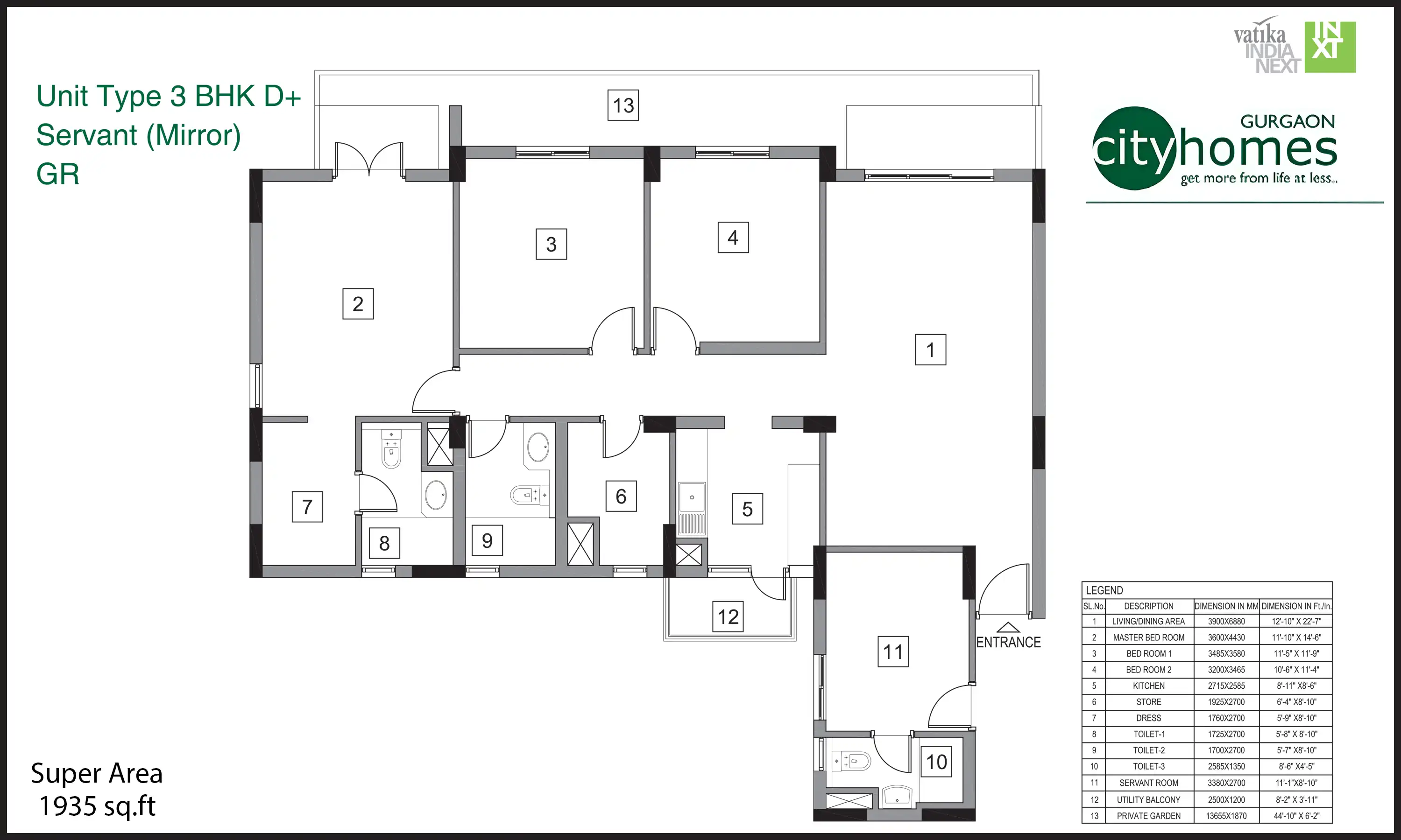 1935 Sqft