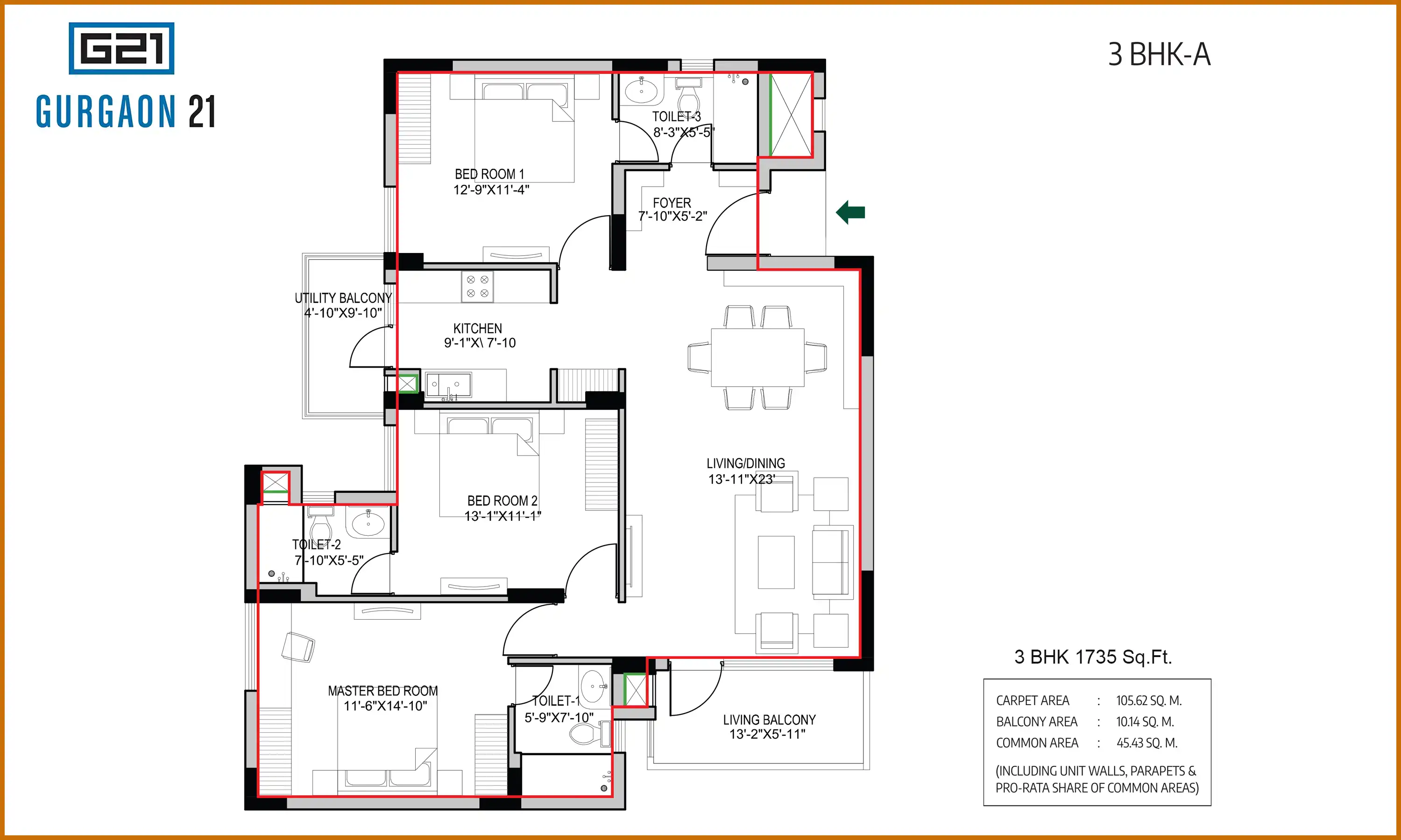 1735 Sqft