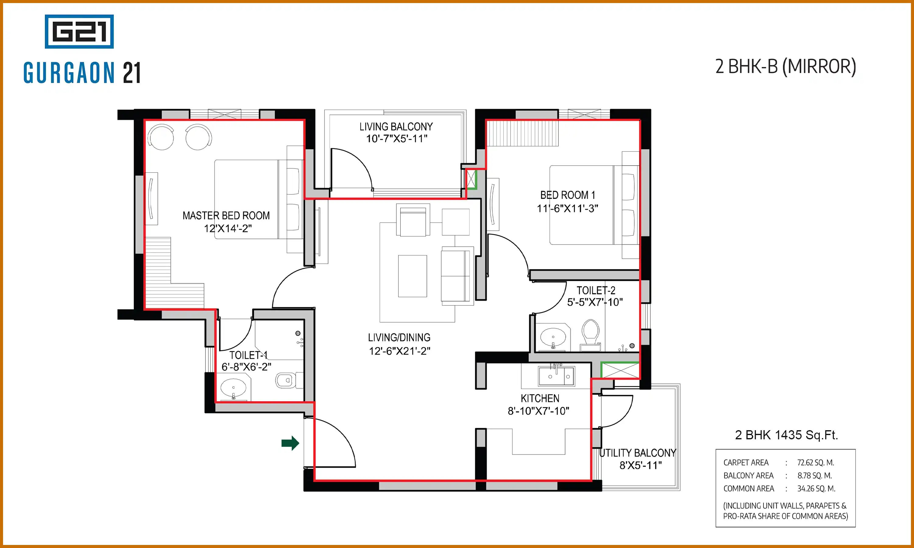 1435 Sqft