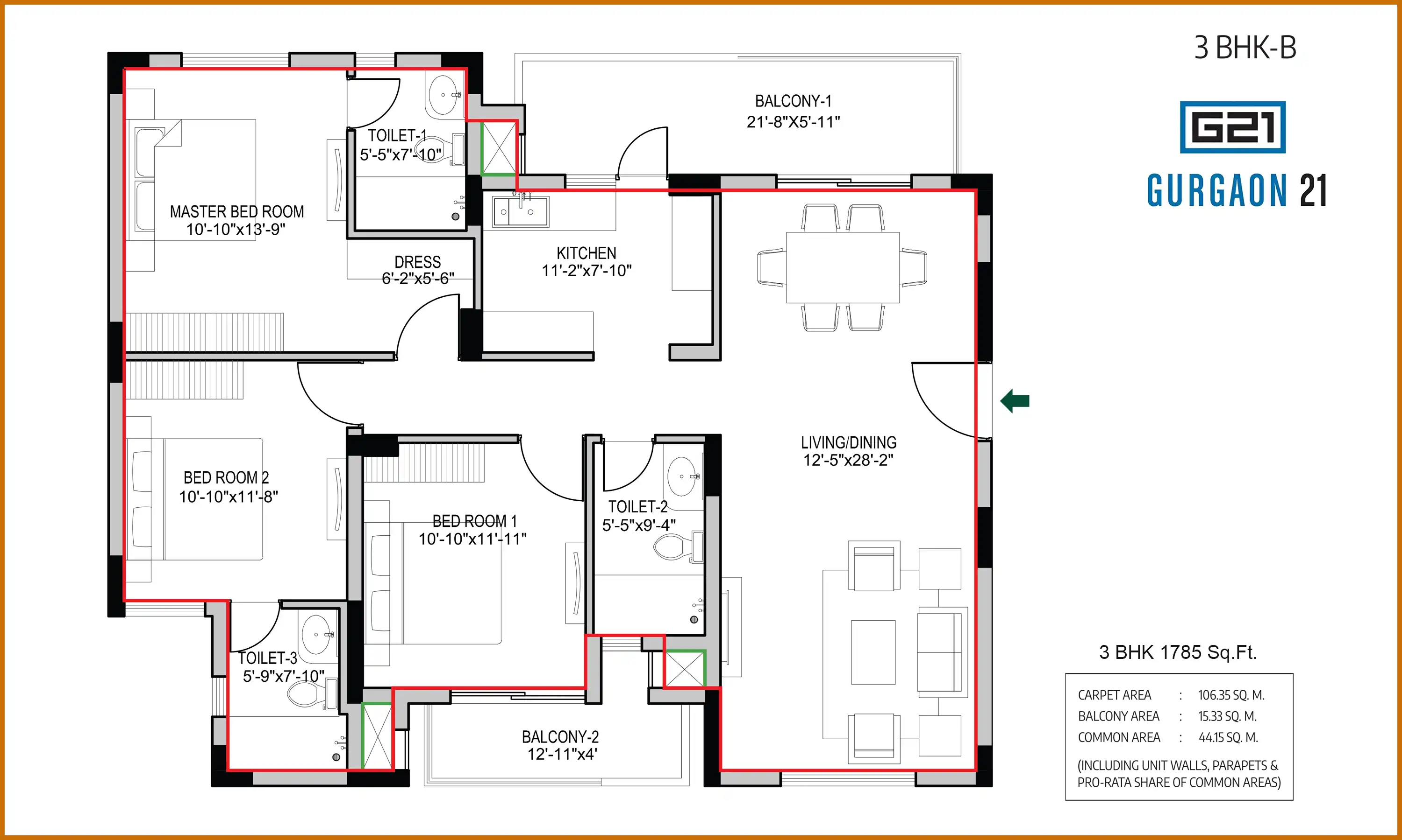 1785 Sqft