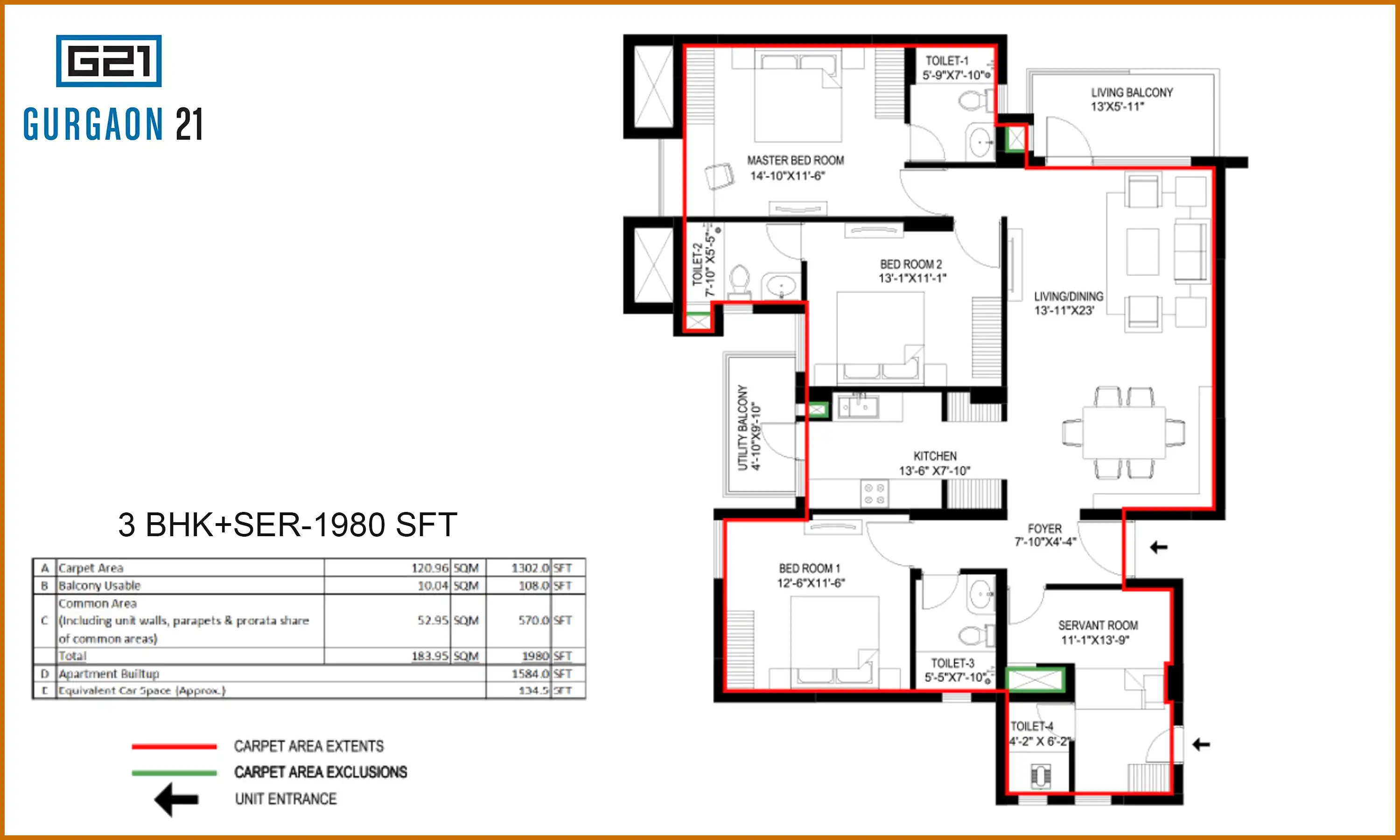 1980 Sqft