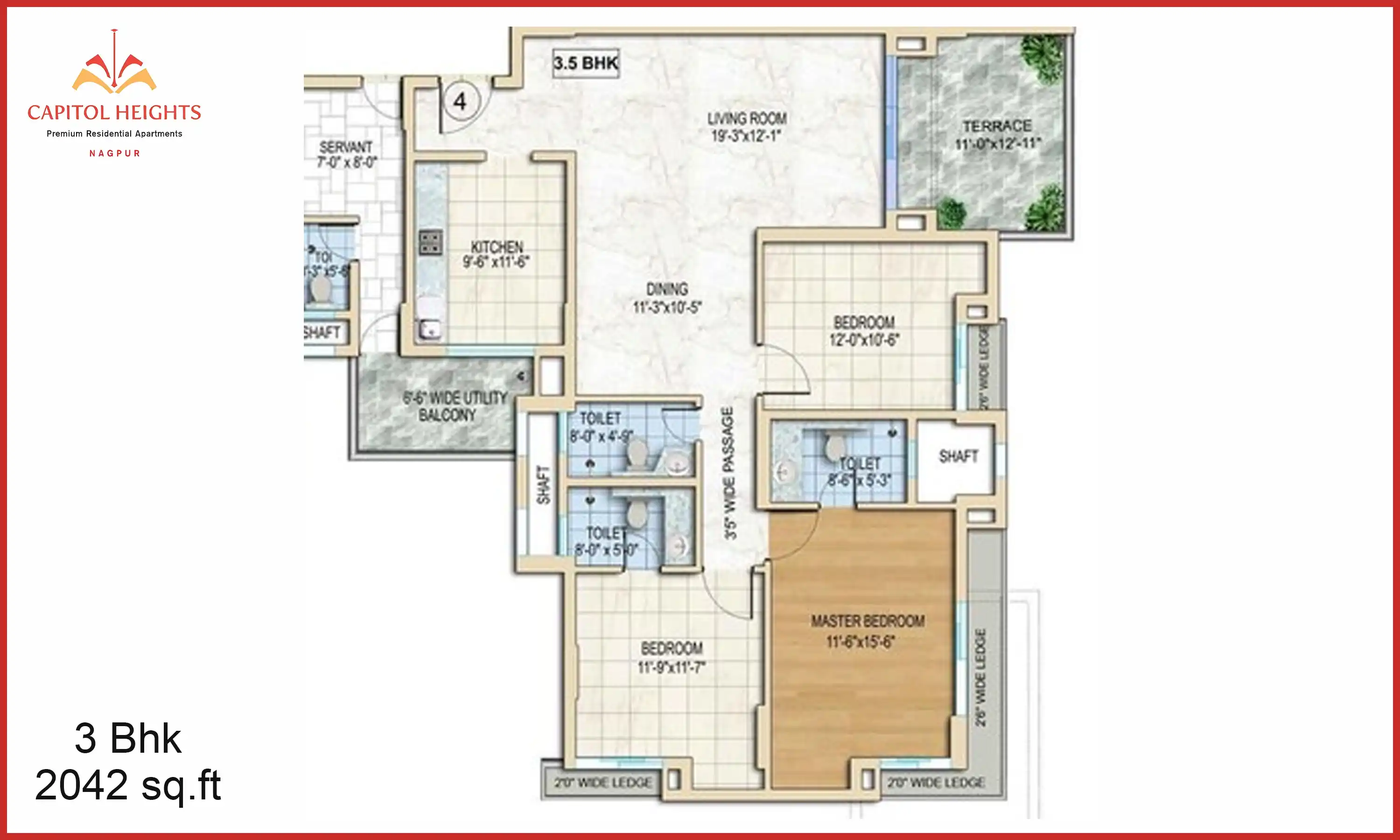 2042 Sqft