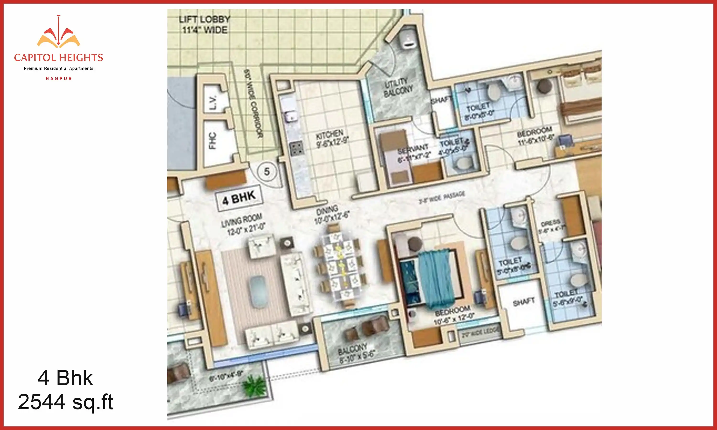 2544 Sqft