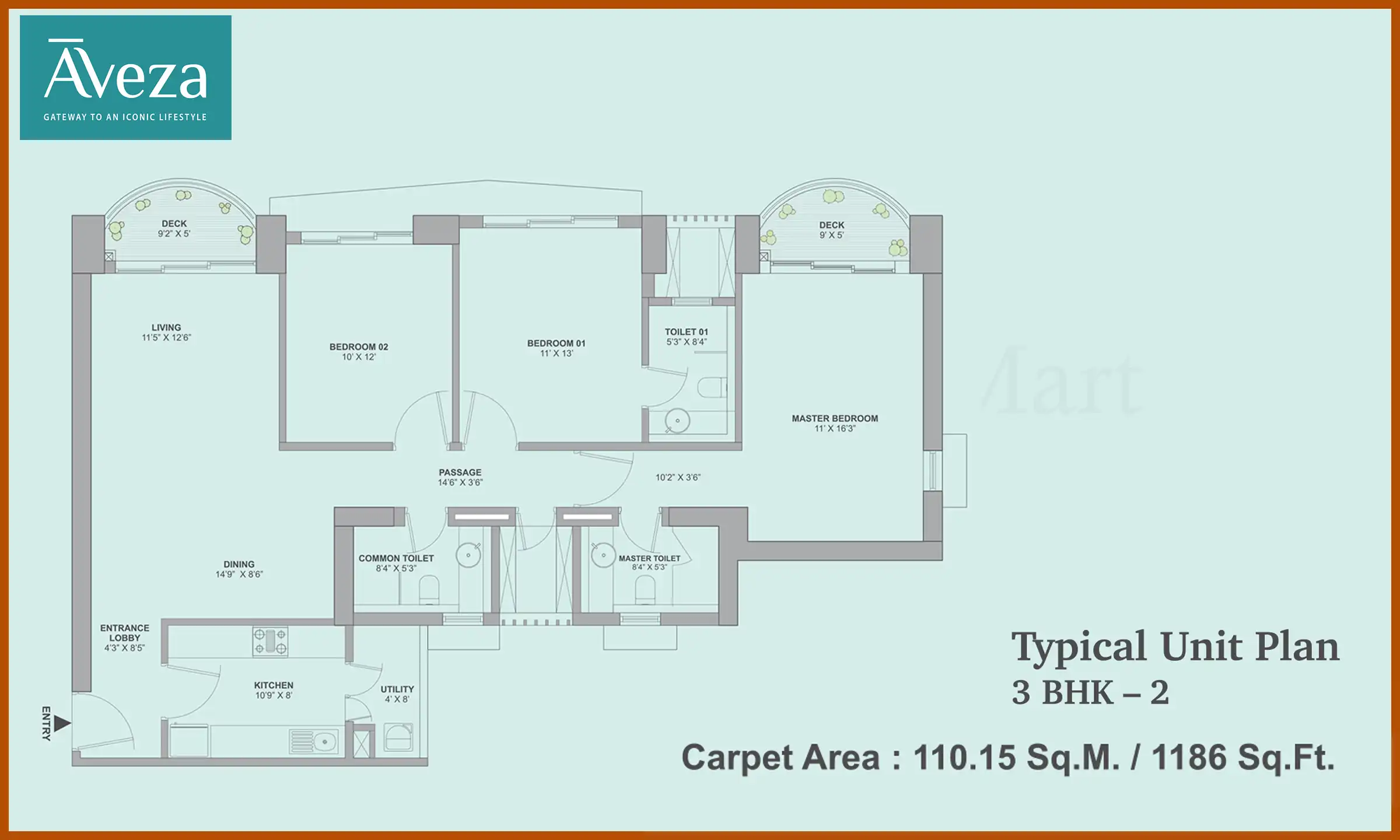 1186 Sqft