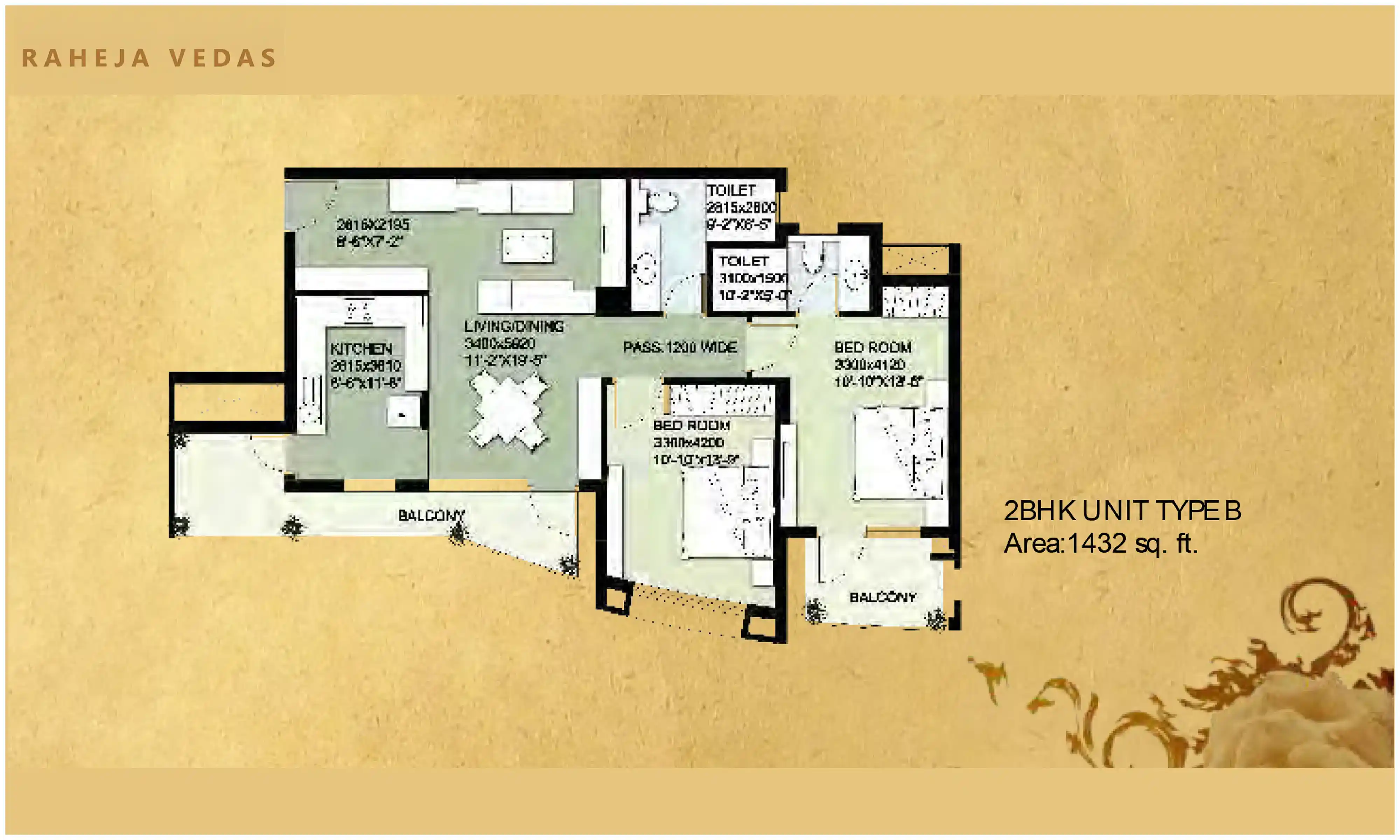 1432 Sqft