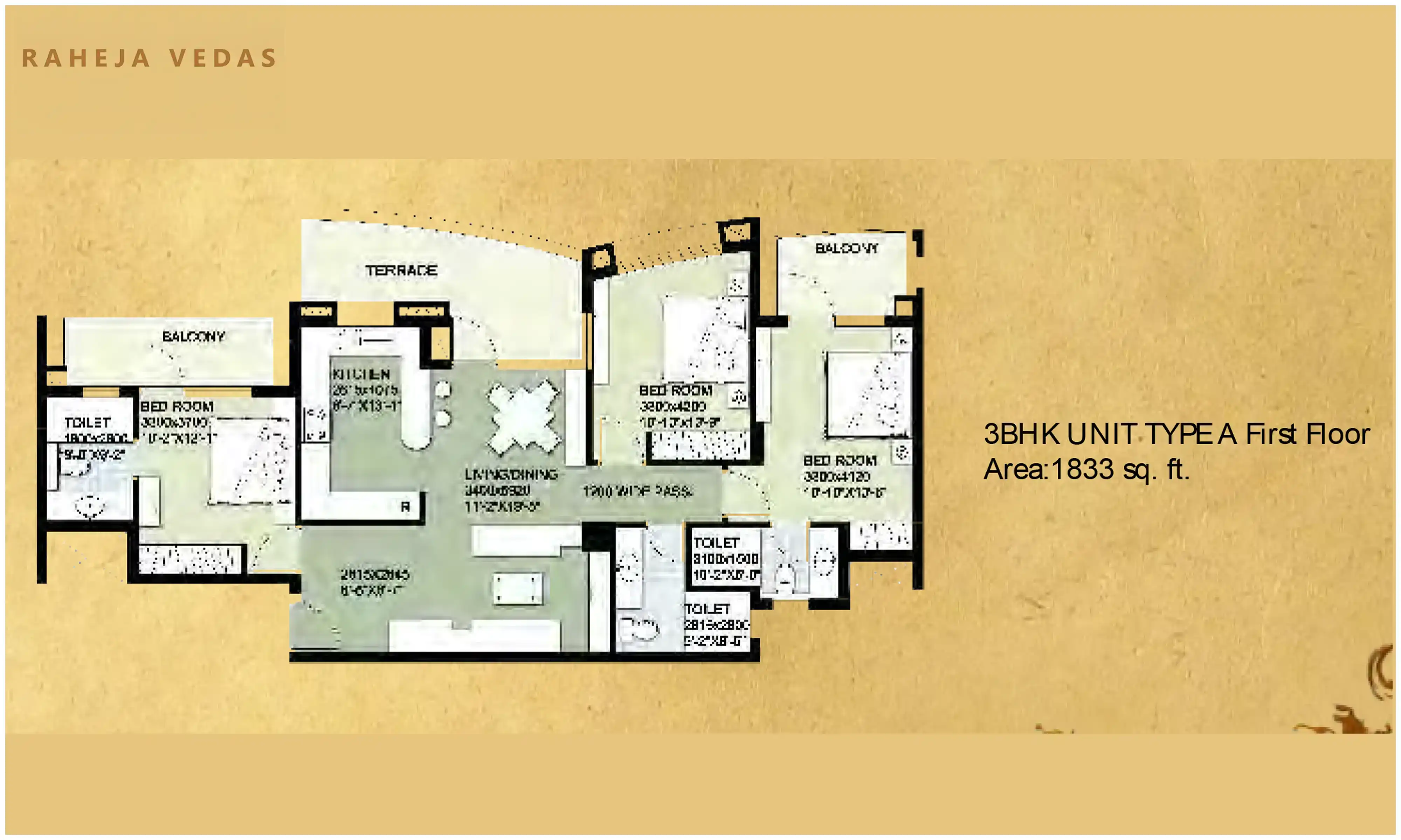 1833 Sqft