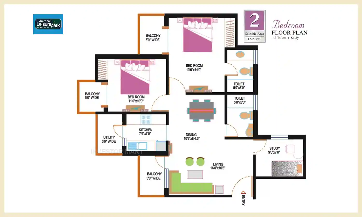 1225 Sqft