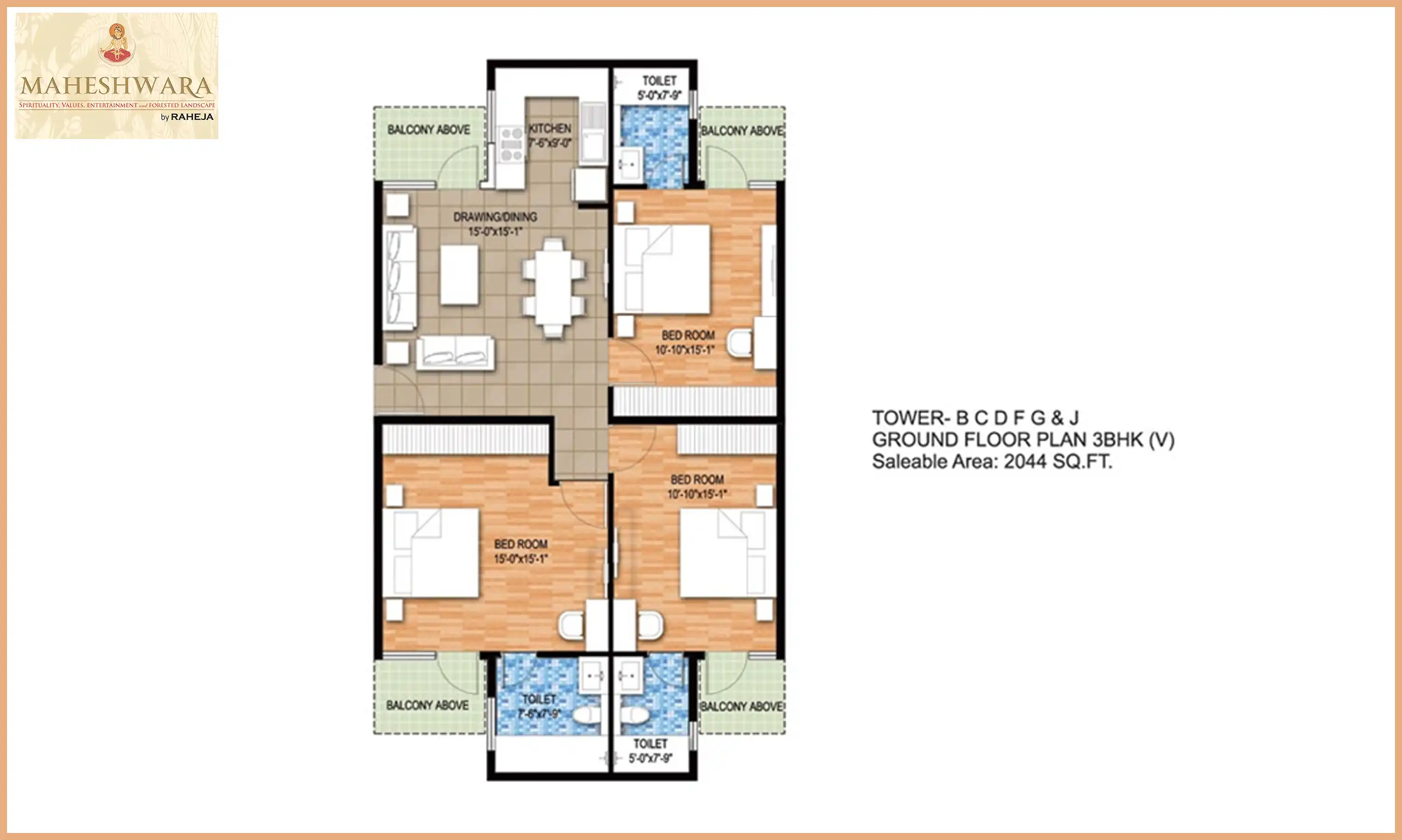 2044 Sqft