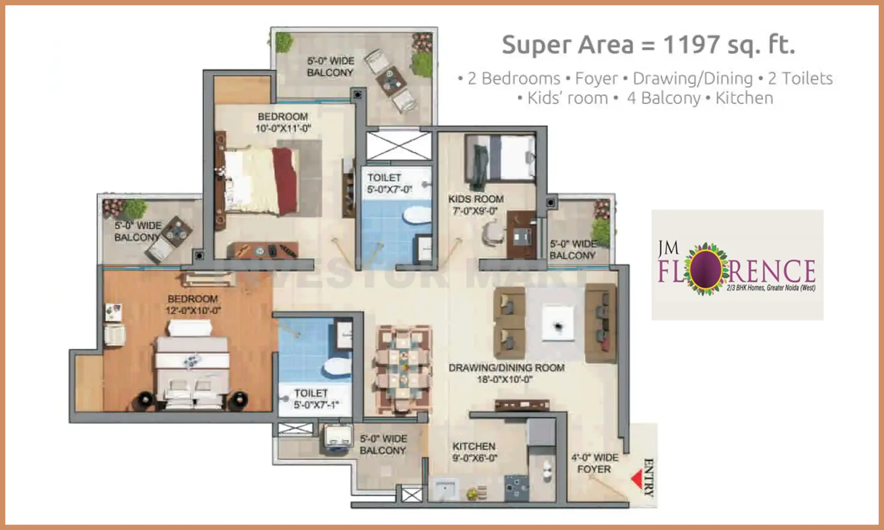 1197 Sqft