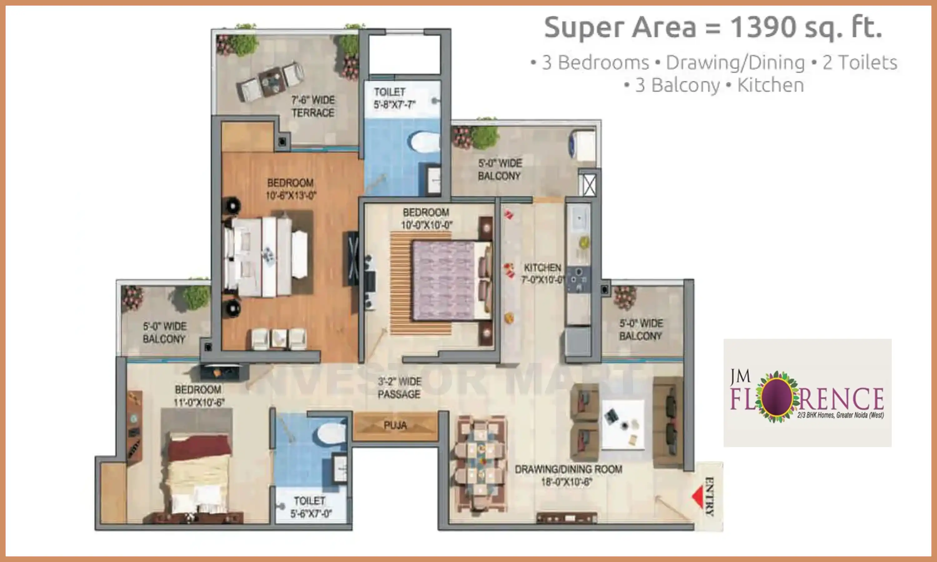 1390 Sqft