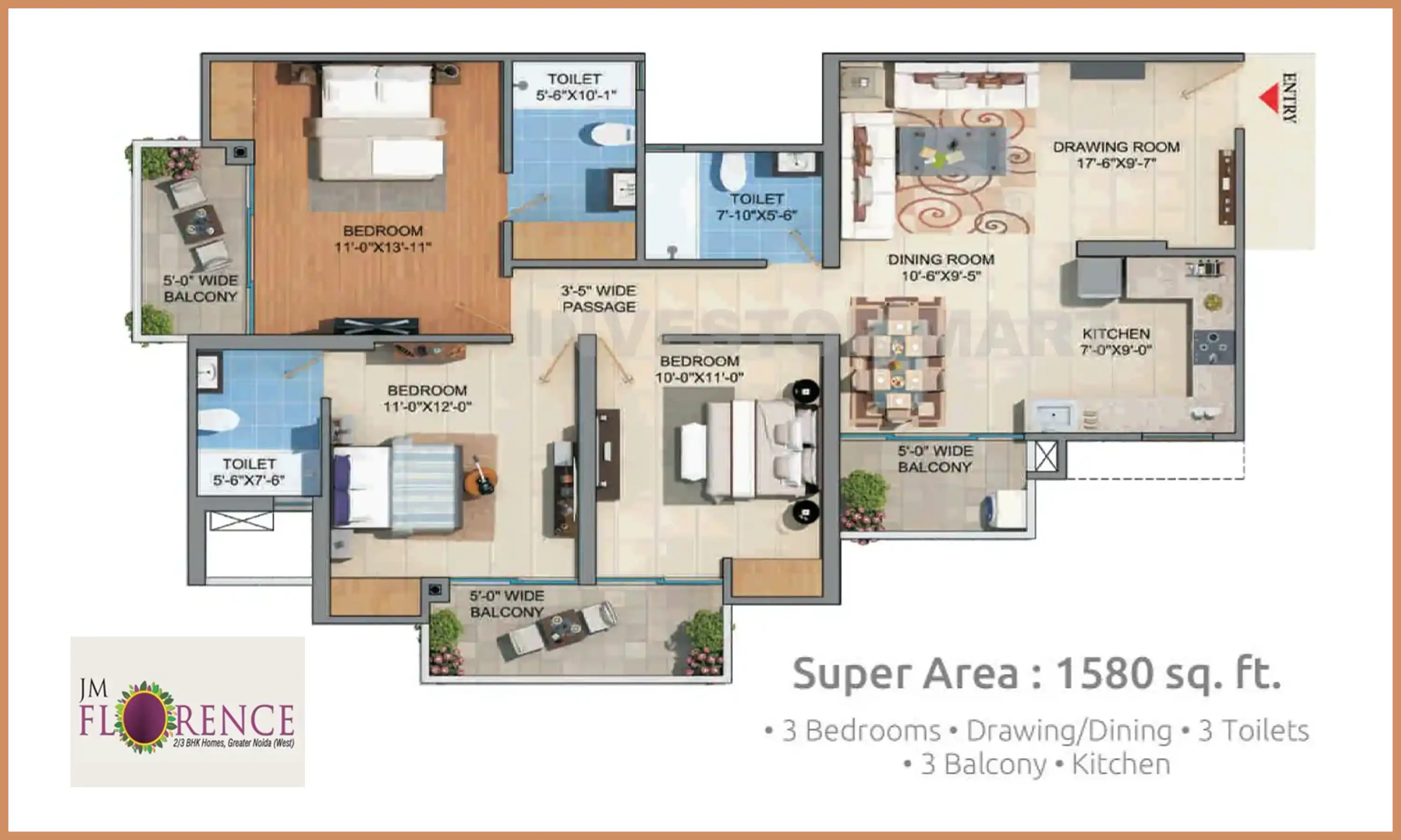 1580 Sqft