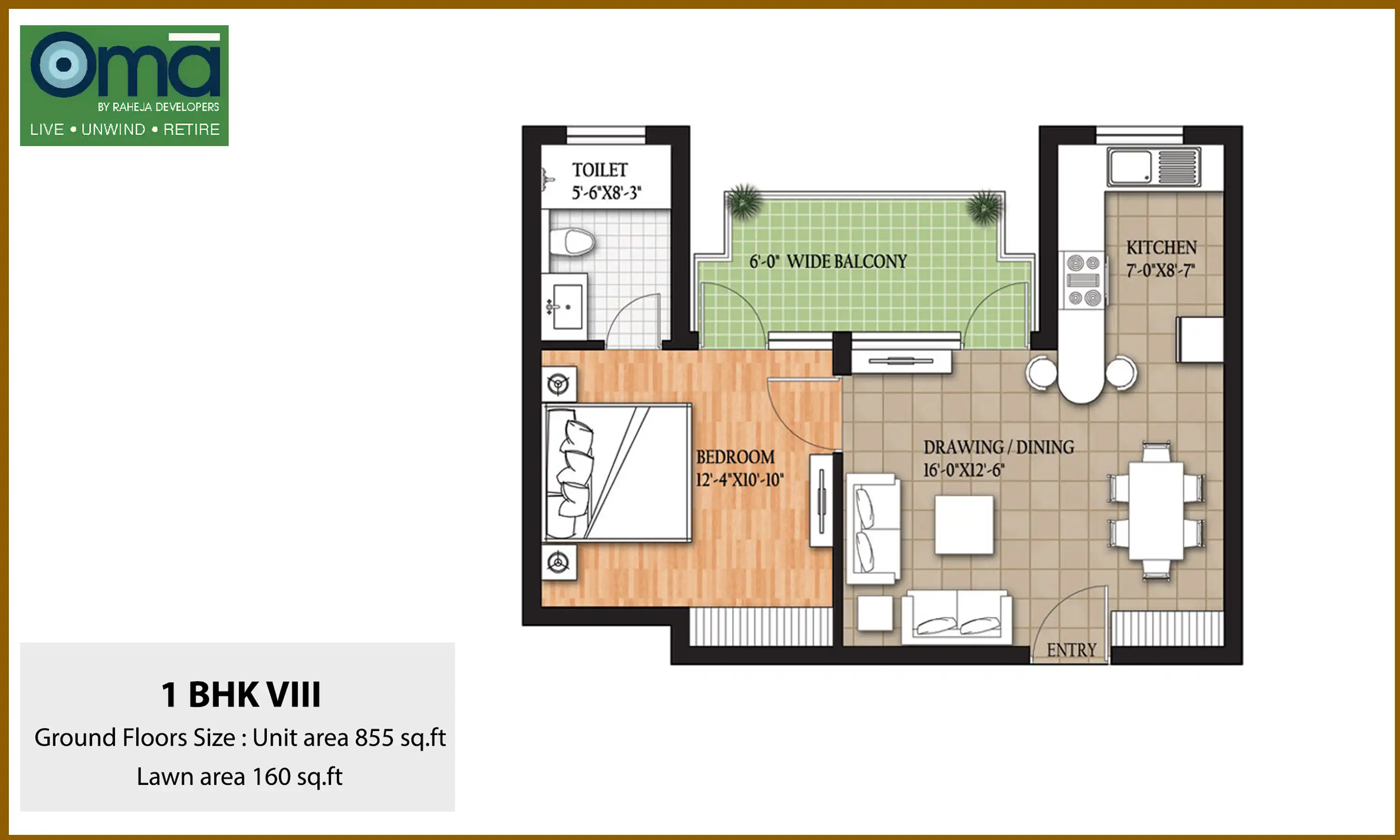 855 Sqft