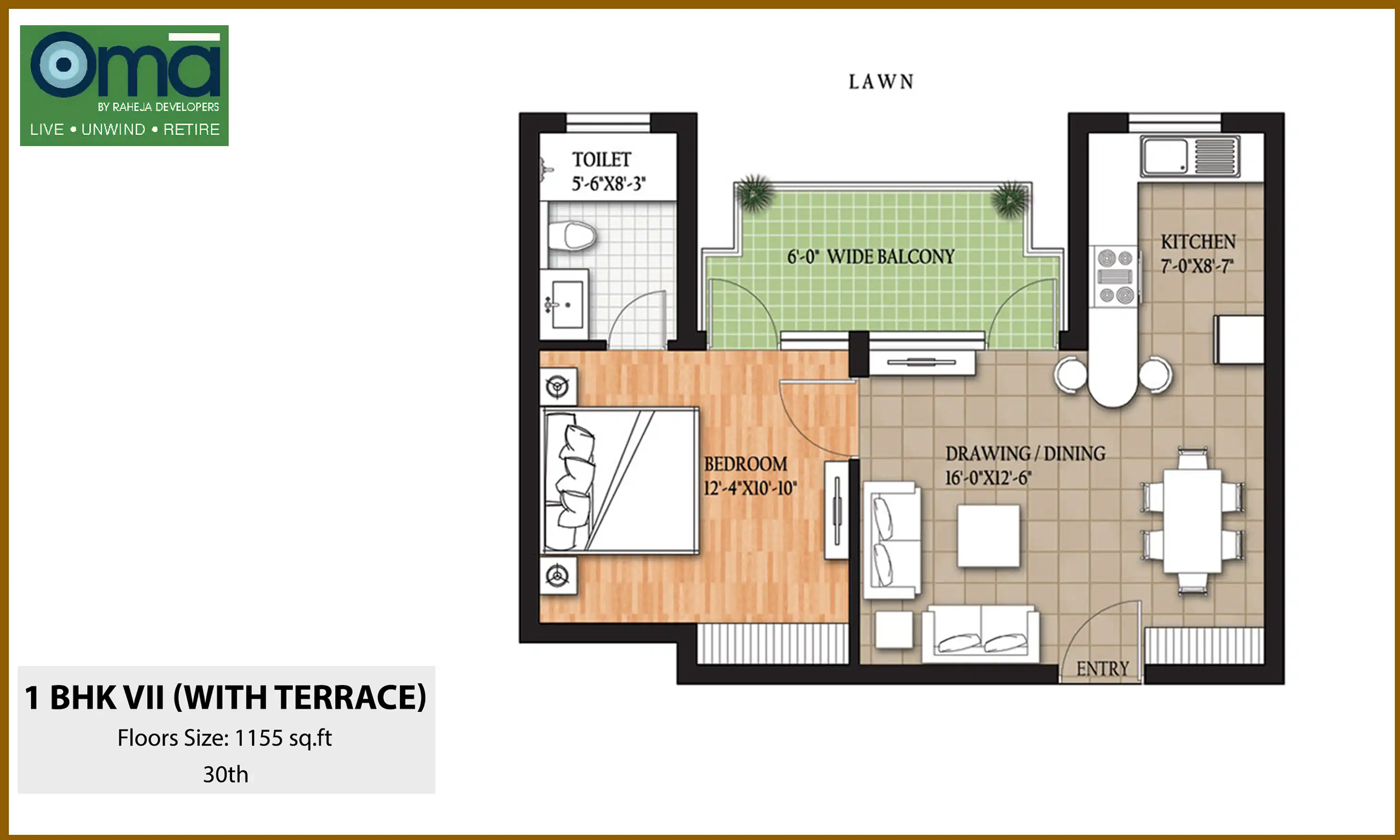 1155 Sqft