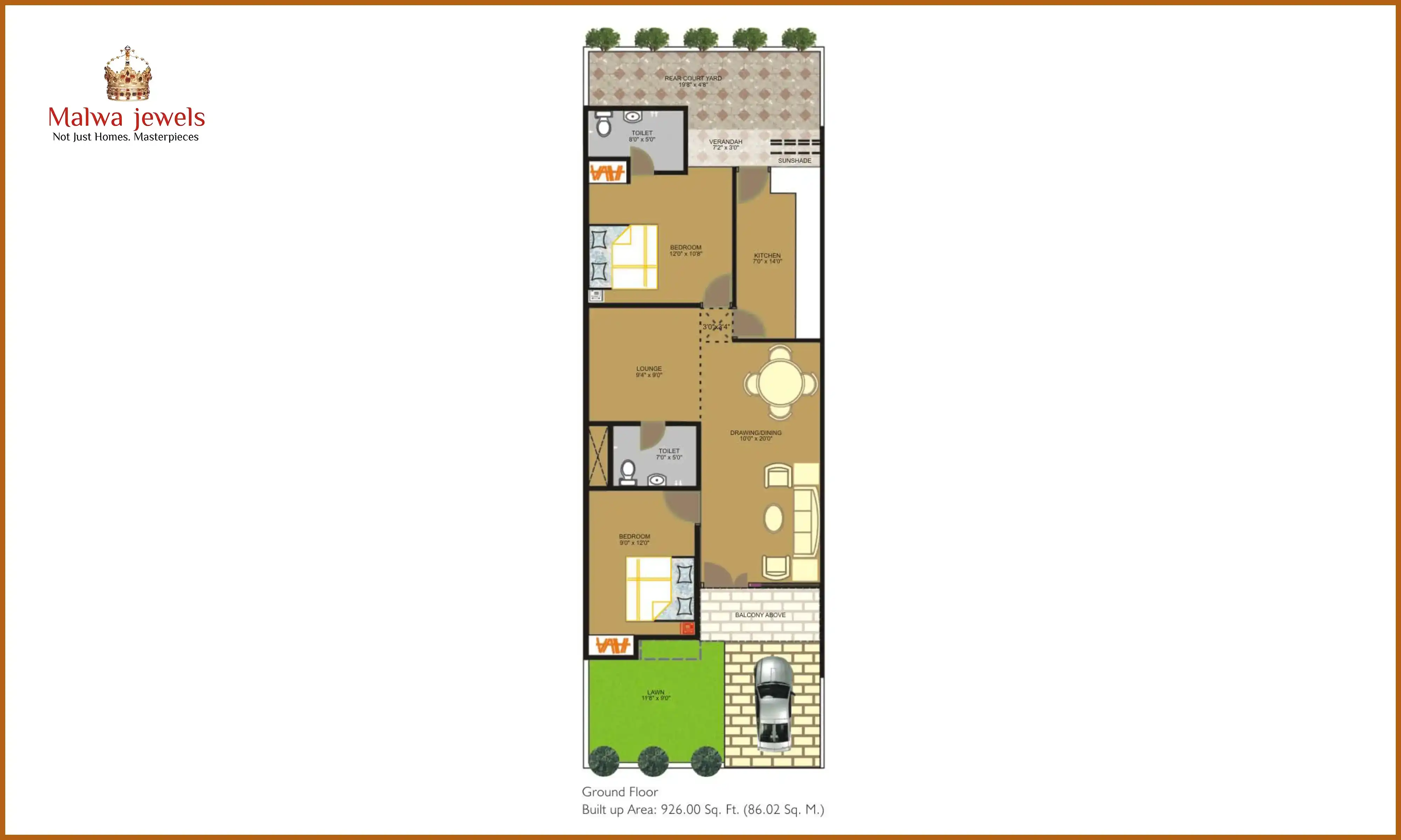 926 Sqft