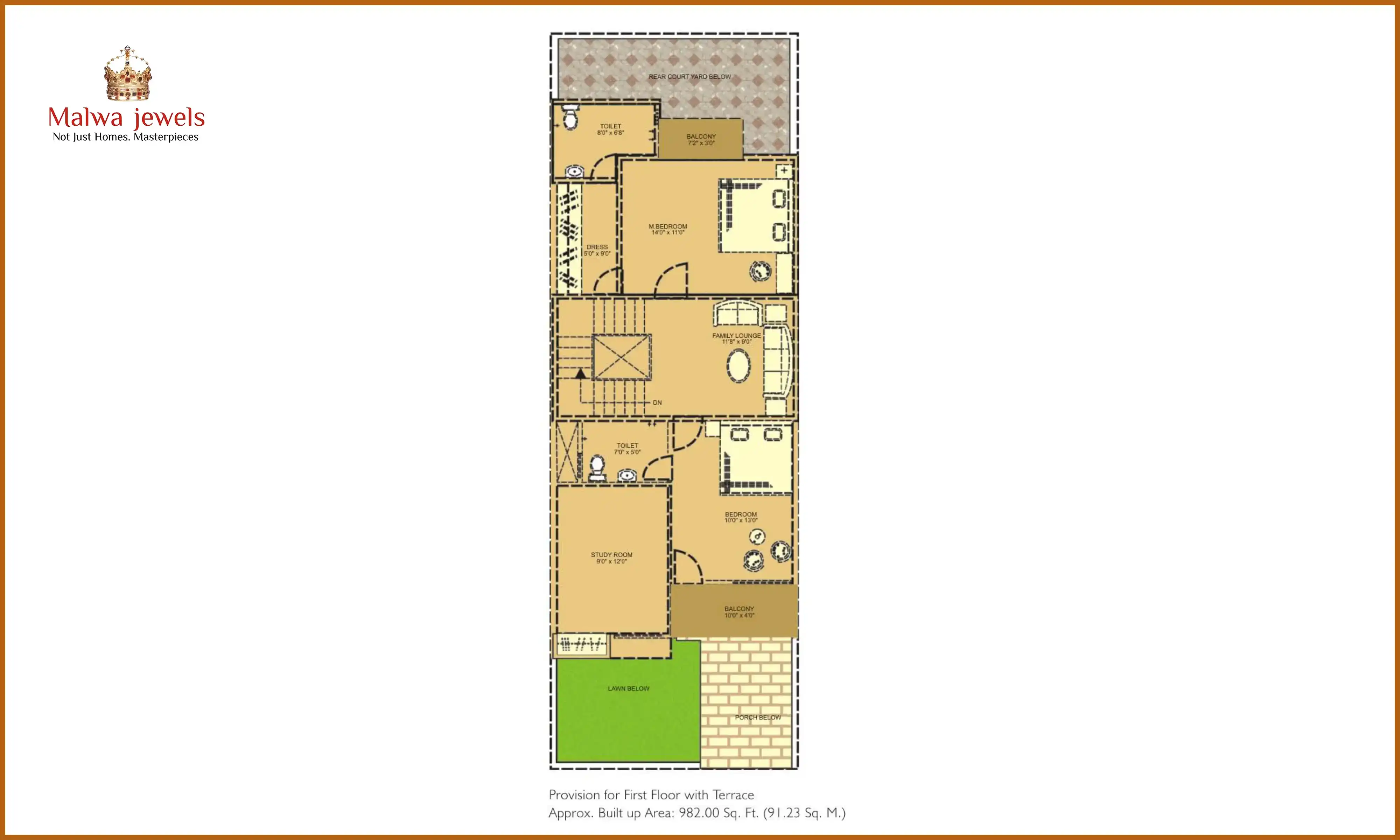 982 Sqft